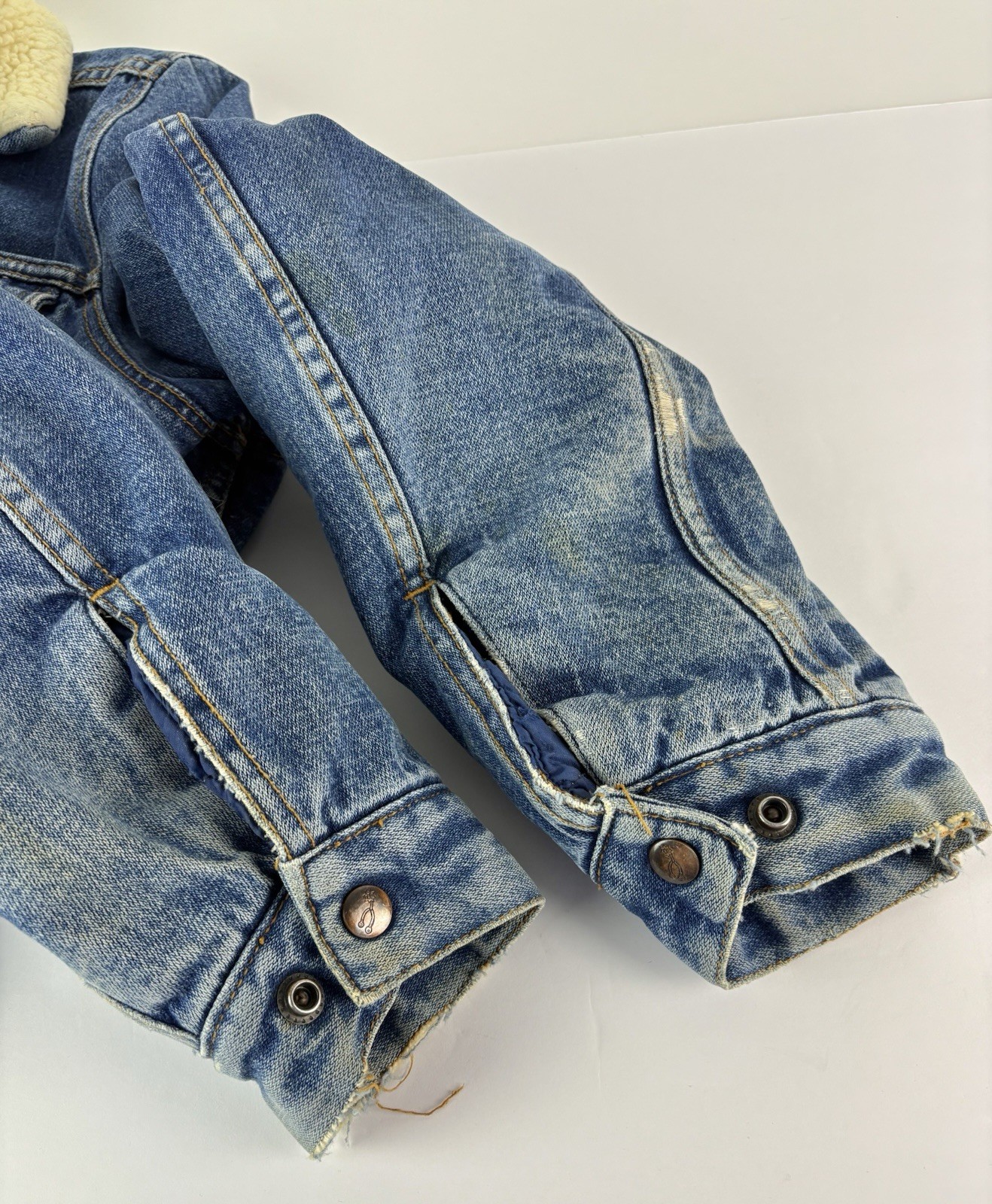 Vtg Silver Spur Western Wear Denim Sherpa Cowboy Jacket Women’s M Trucker Patina