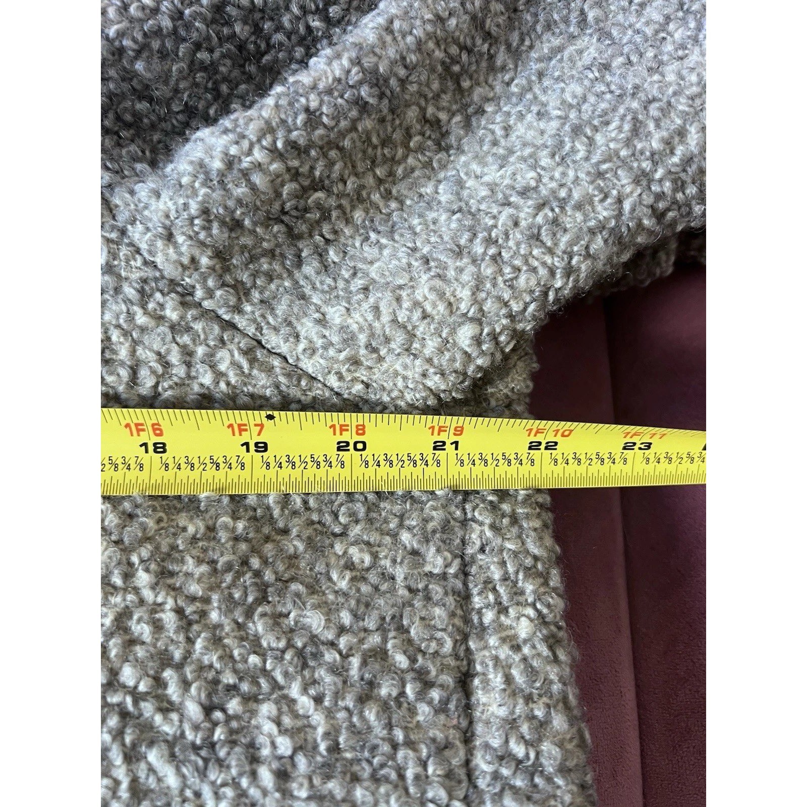 Vintage 40s Oatmeal Wool Boucle Swing Coat Persian Lamb Fur Collar Gray