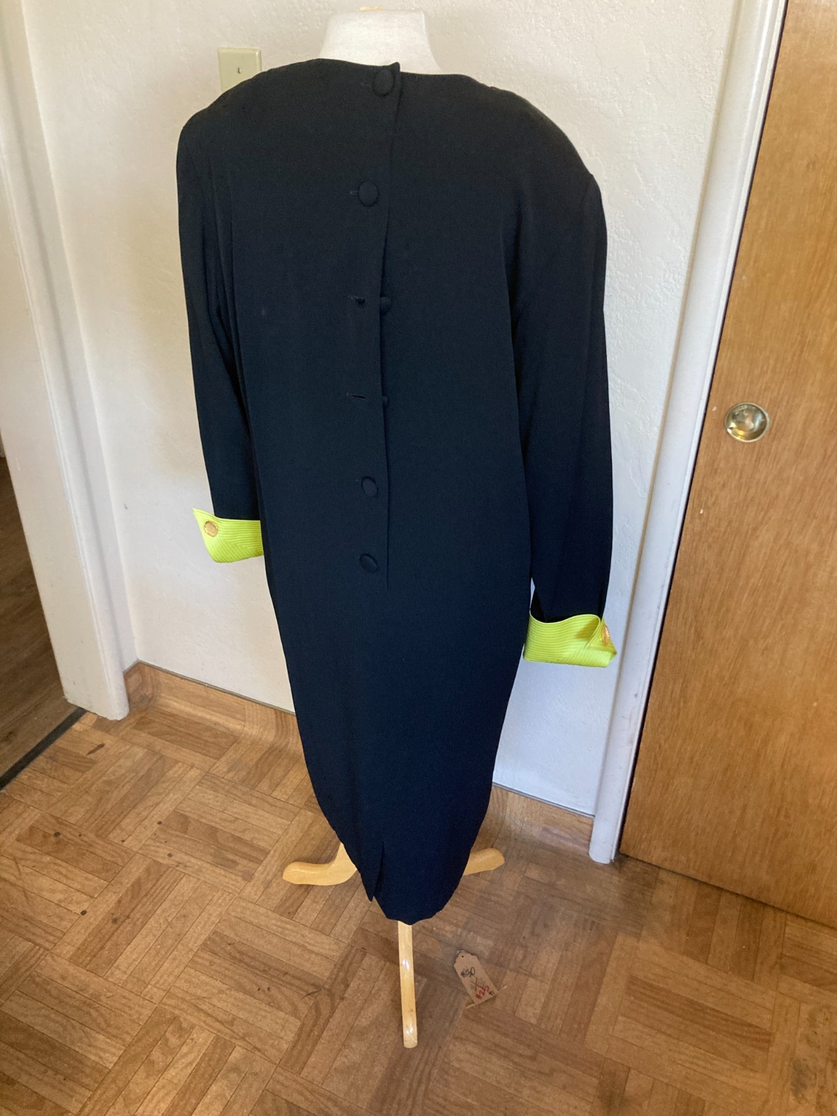 vintage bill blass dress sz 14 color block