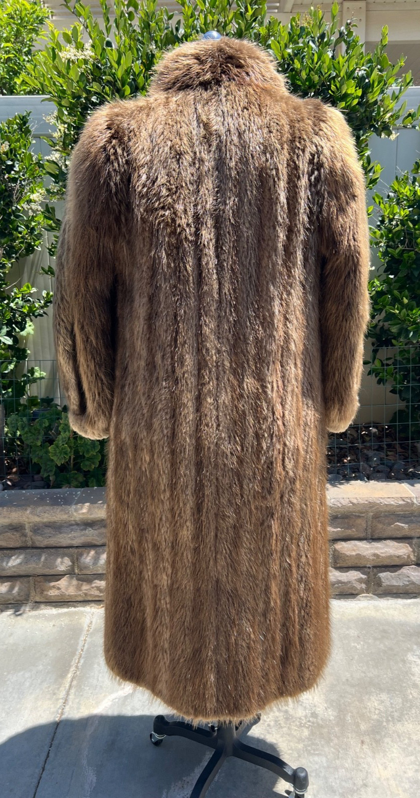 Geniune Beaver Fur Coat M/L Full Length Brown Thick & Luxurious Very Warm
