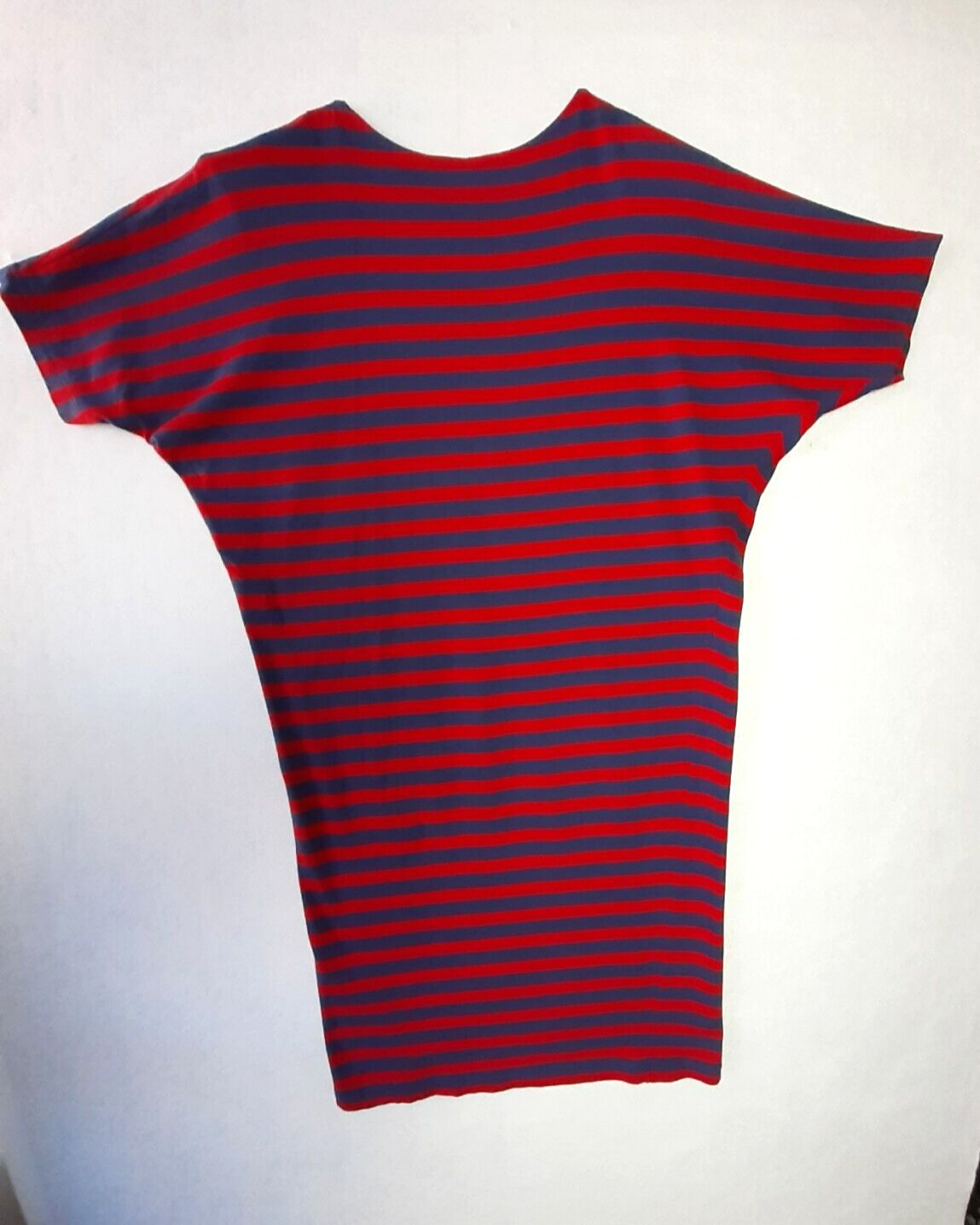 VENEZIA Sportswear Vintage Stripe Cotton Knit Dress Women Navy Red Size M NEW