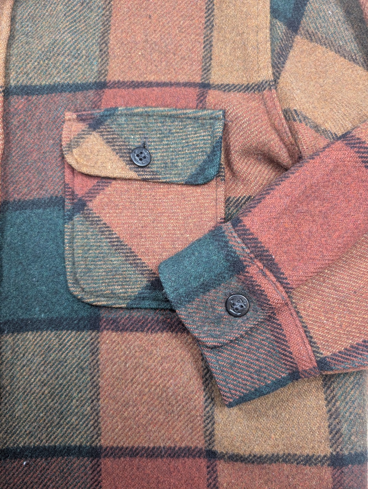 Vintage Fox Knapp Wool Coat Checkered Plaid USA Women’s Large 16