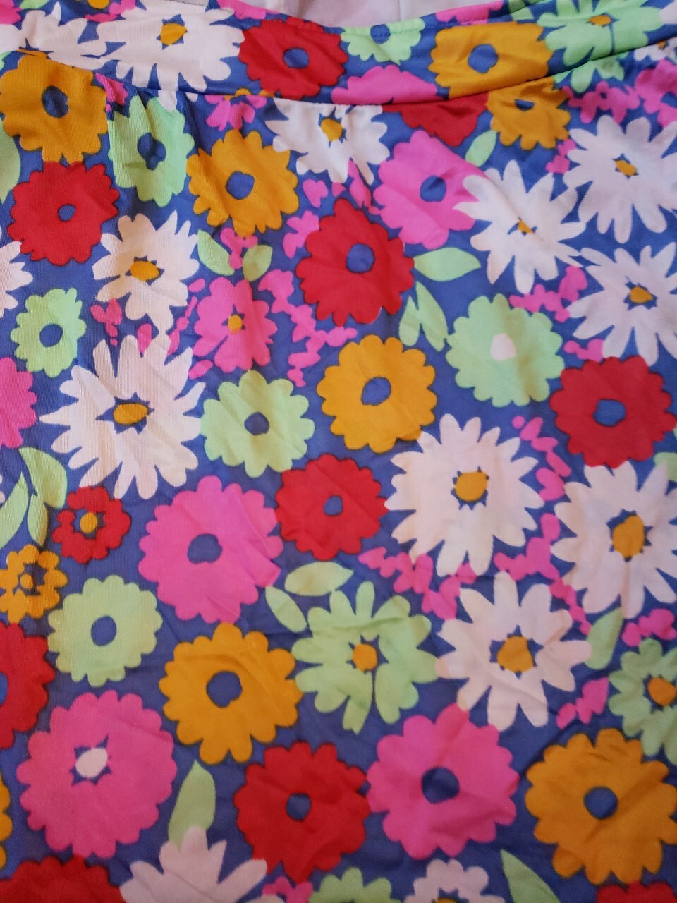 VTG 60s/70s Sears Jr. Bazaar Halter Flower Power Tankini Swim Top Sz XS? FLAWS
