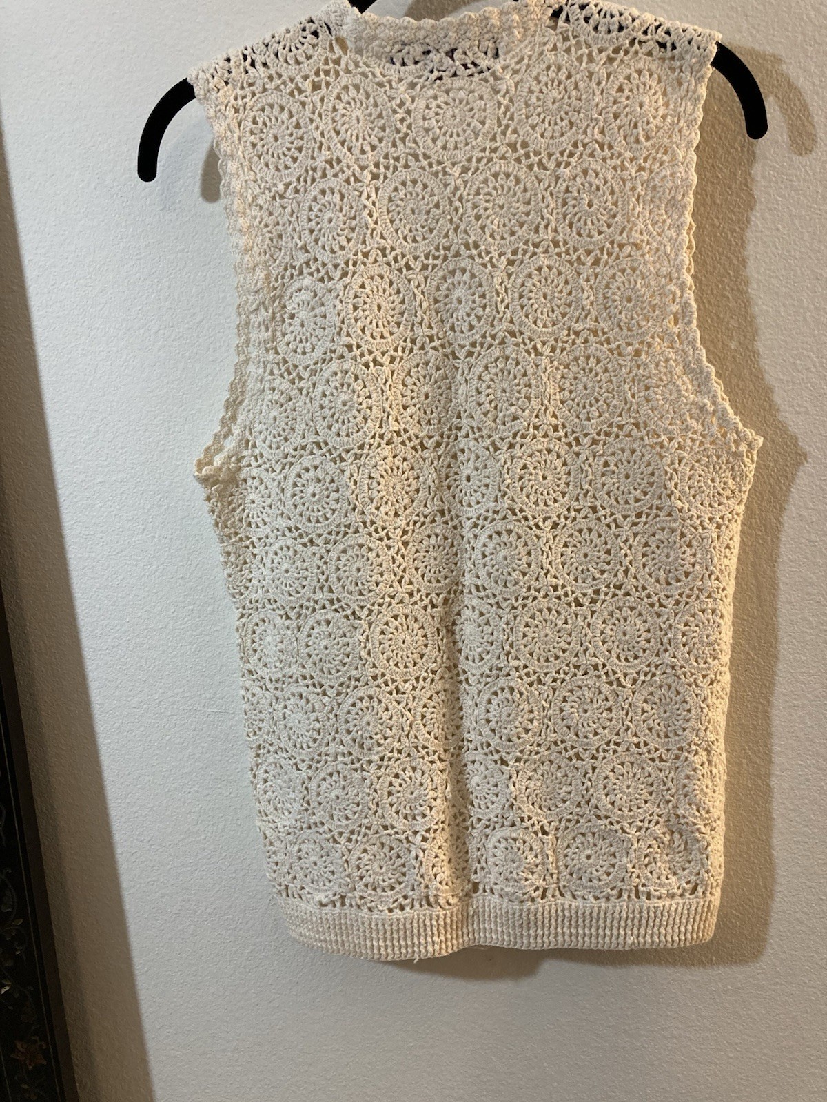 Vintage 90’s Crochet Knit Sweater Vest Outback Red Size S