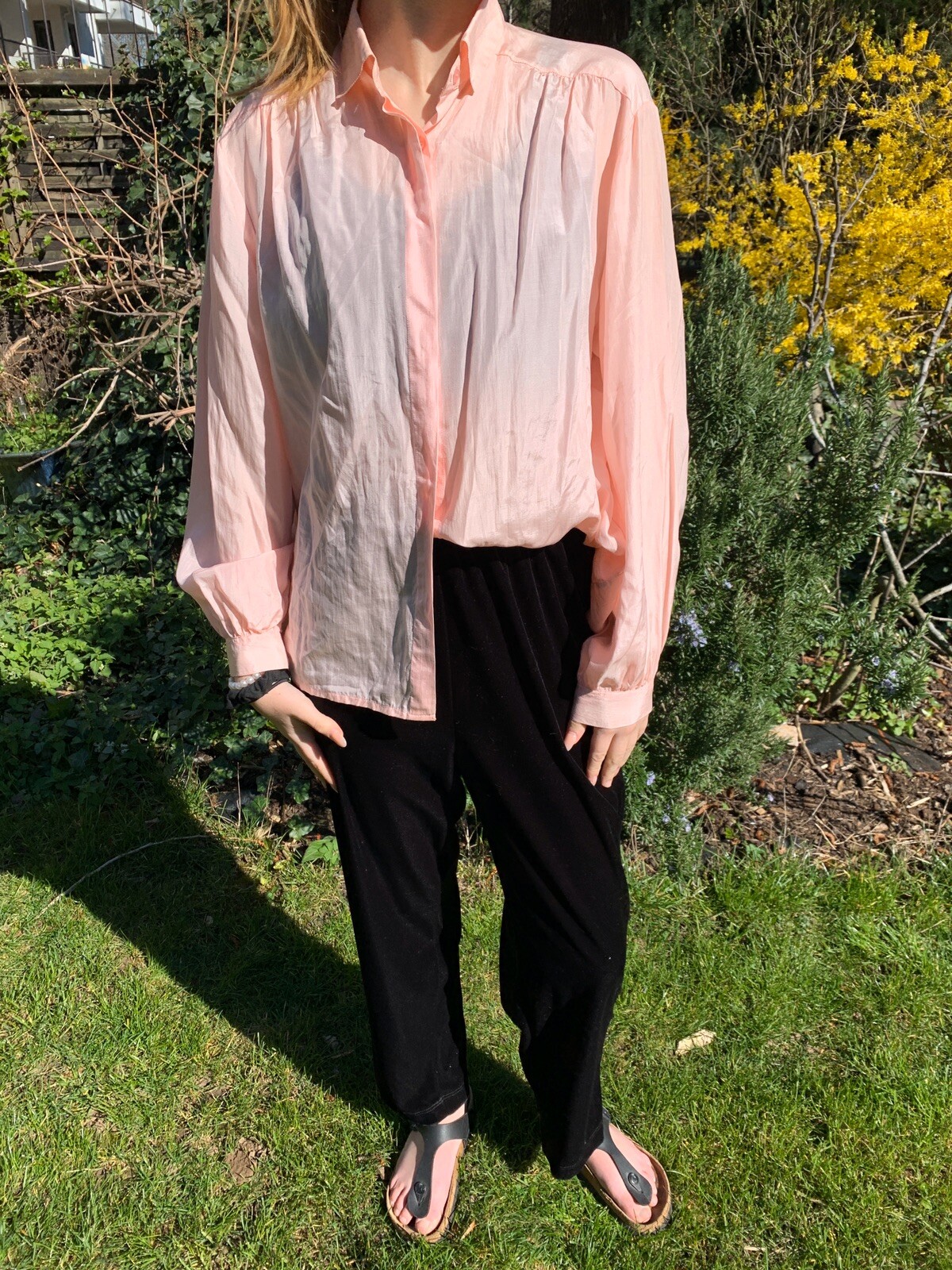 Ladies blouse shirt size 40 pink 80s true vintage 80s summer