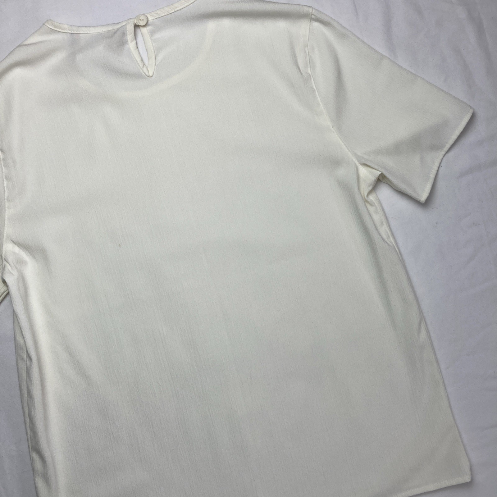 Toni Garment for CC Magic Vintage Keyhole Blouse Ivory Size SMALL