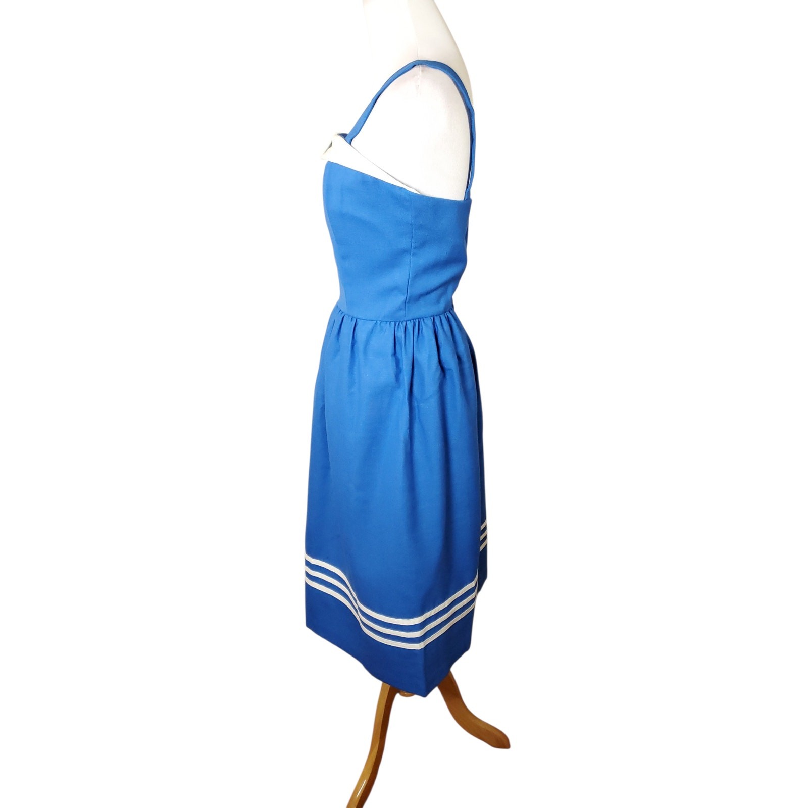 Vintage Vicky Vaughn Dress 70s Sailor Nautical Pinup Retro Fits an XS / S