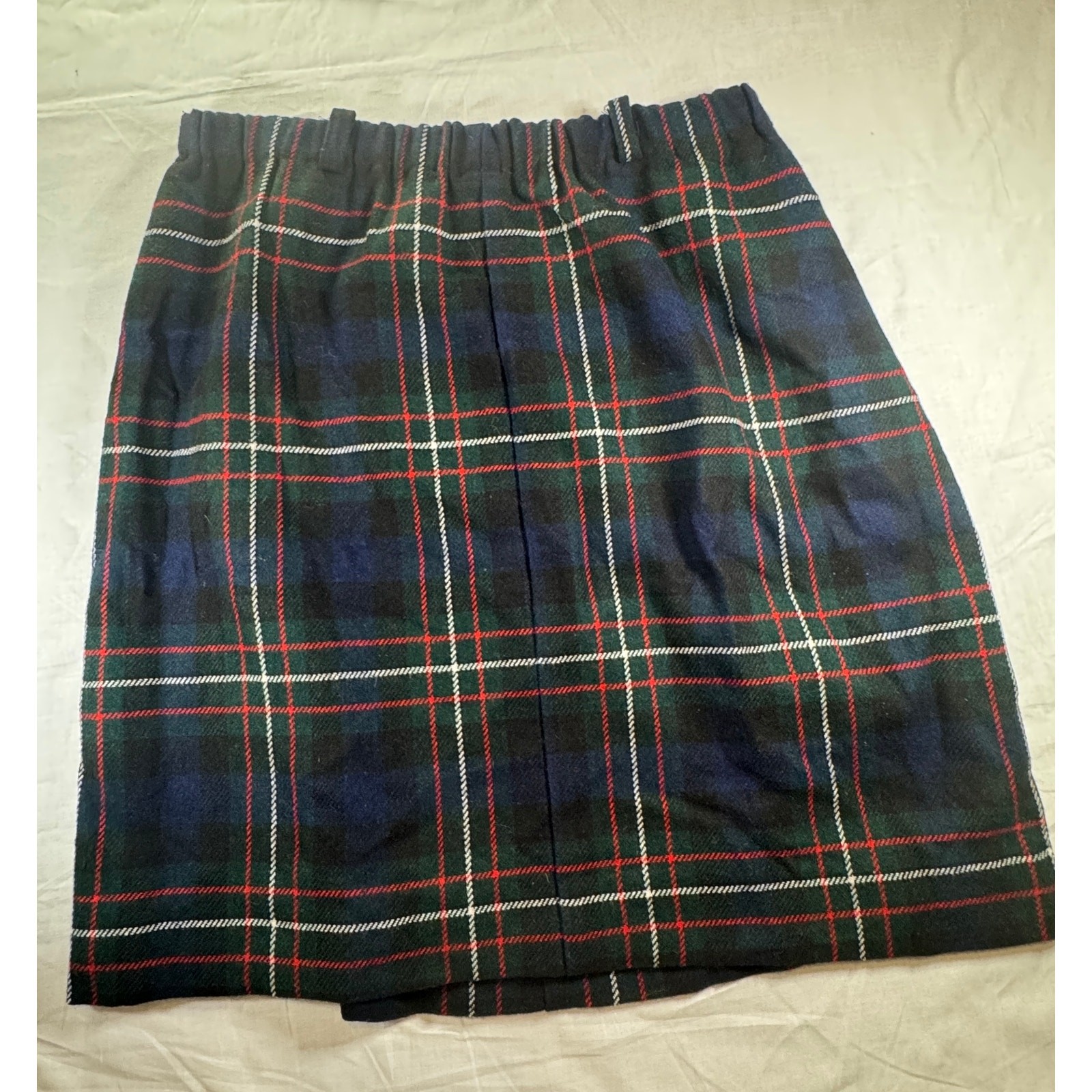 Hunter Sportswear Navy Tartan Pencil Skirt, 30 Waist