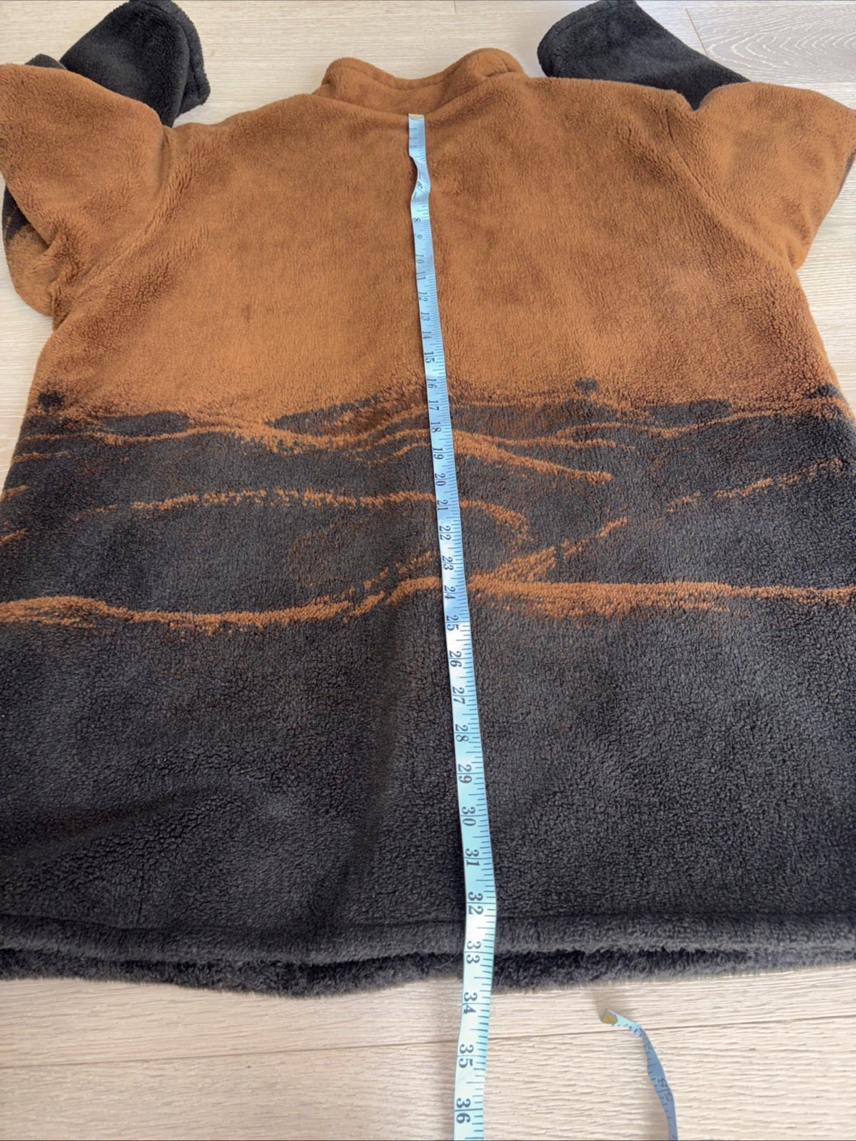 Vtg. Denali Faux Fur Fleece Reversible Jacket Sz XL Nordic Horizon Scene Brown