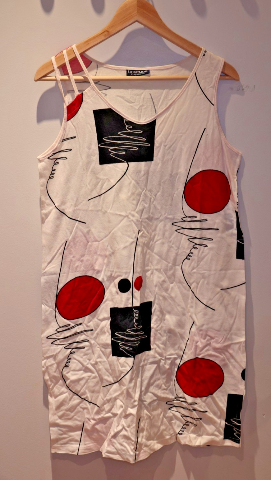 CHARMOR INSPIRATION Vintage Dress Sleeveless Graphic 38/40 ** Bauhaus Joan Miró RARE