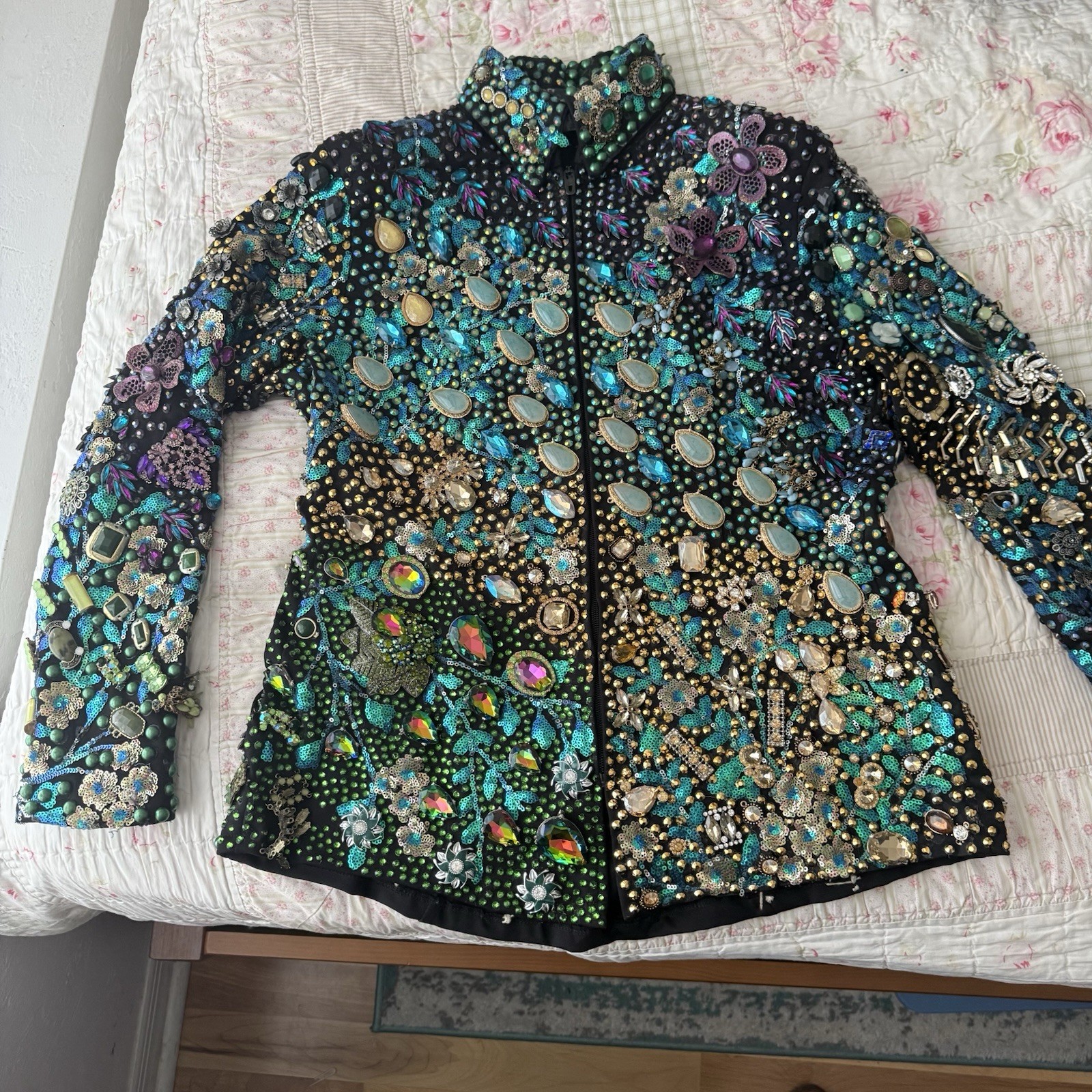 Vintage 80s Rodeo Queen Rhinestone Western Show Jacket D Designs Size S/M