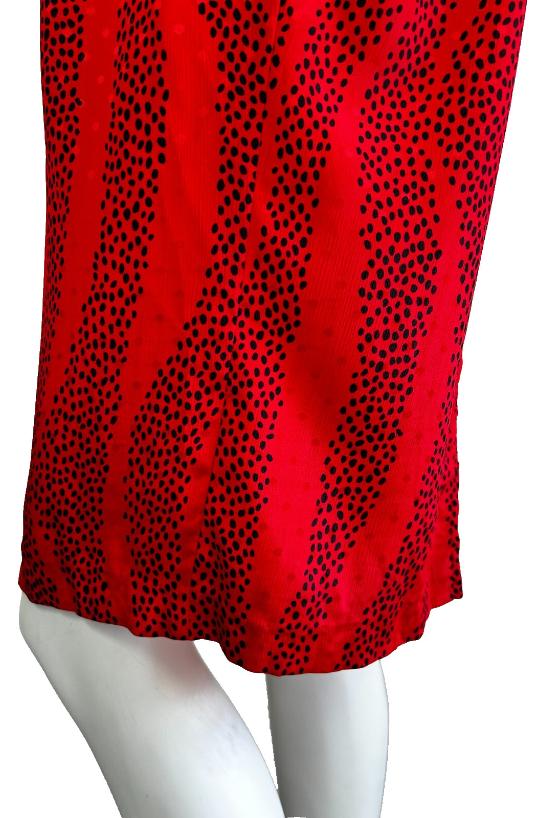 80s Billy Jack for Her Dress Womens Size Small Polka Dot Batwing Red Black