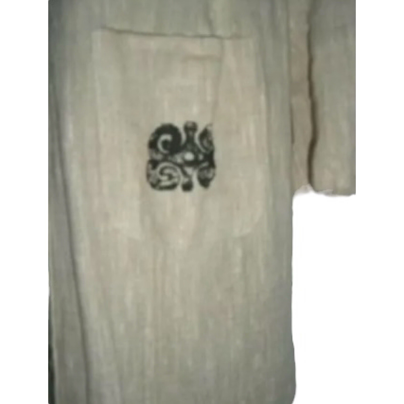 Vintage 80’s Positive Influence Dress Linen Duster Tribal Boho Grandmother Plus