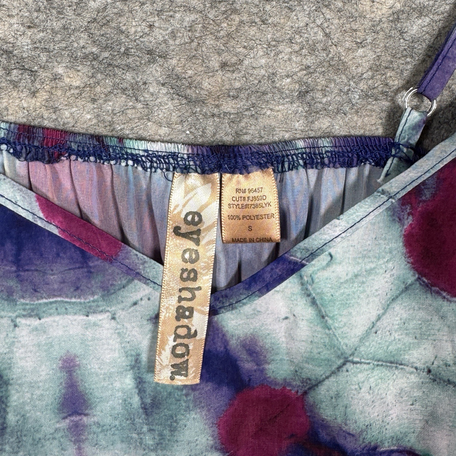 Vintage Y2K Womens Eyeshadow Tie Dye Camisole Tank Top Size S 17×26 Adjustable