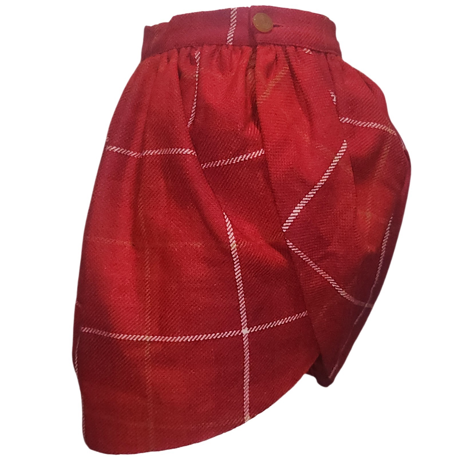 FW 1994 Vivienne Westwood On Liberty Wool Petales Skirt Plaid Red Mini Crini 90s