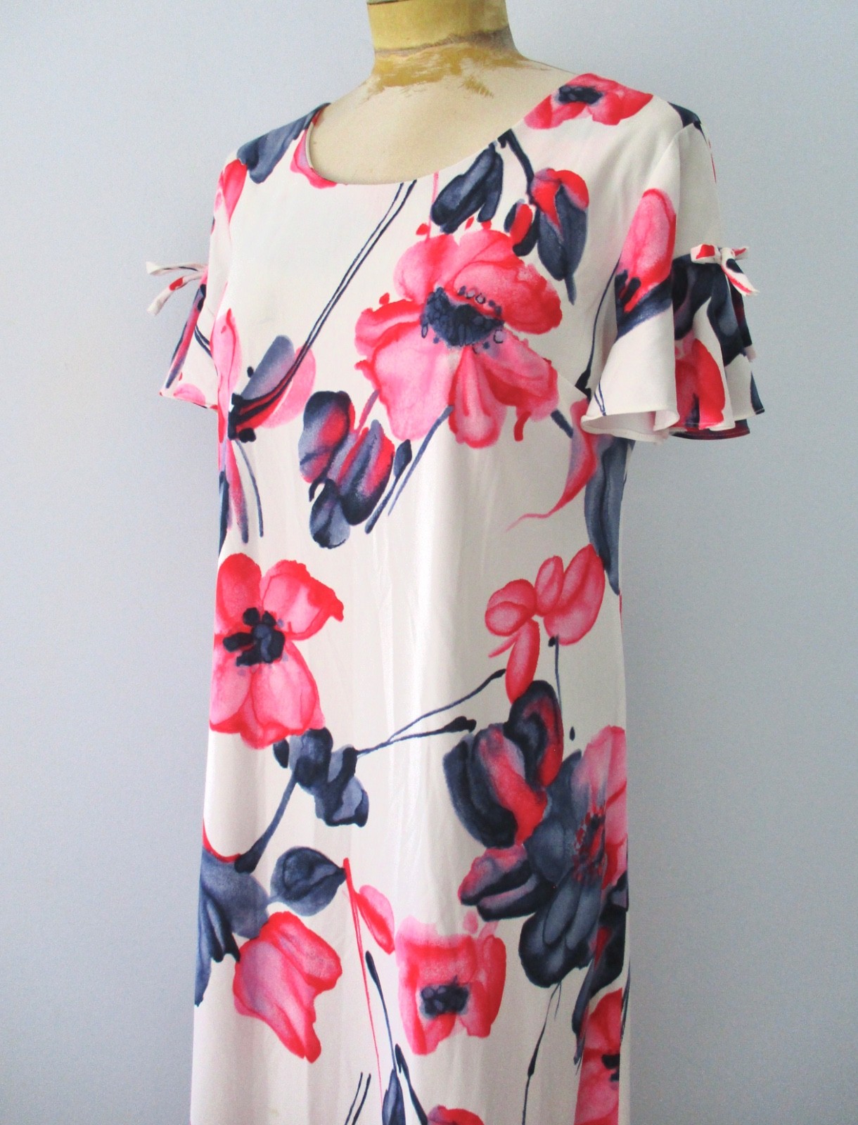Vtg 60s 70s Liberty House Tropicana Hawaii Maxi Luau MuuMuu Dress Poly Knit S/M