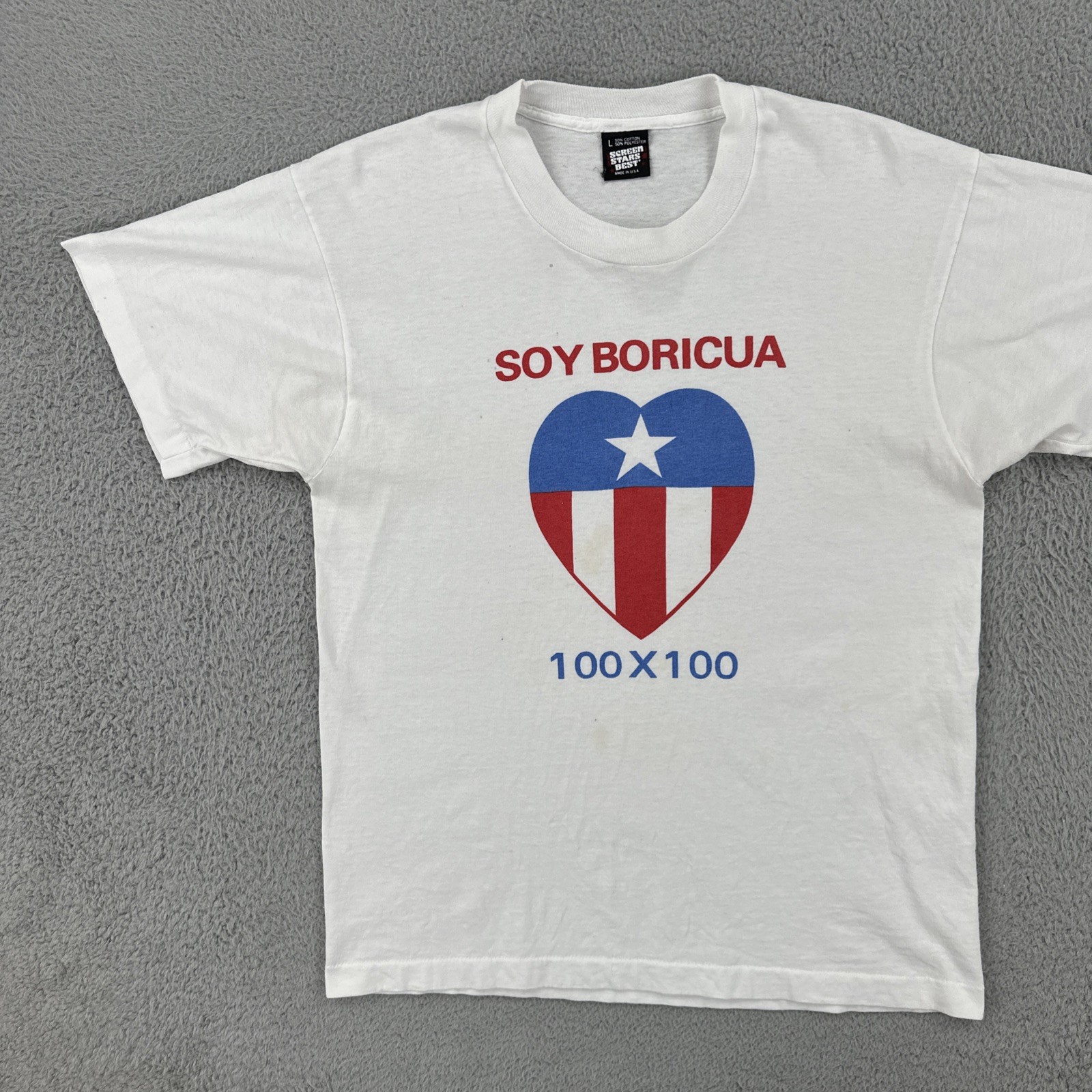 Vintage Screen Stars Best Large White T Shirt Made In USA Soy Boricua 100×100