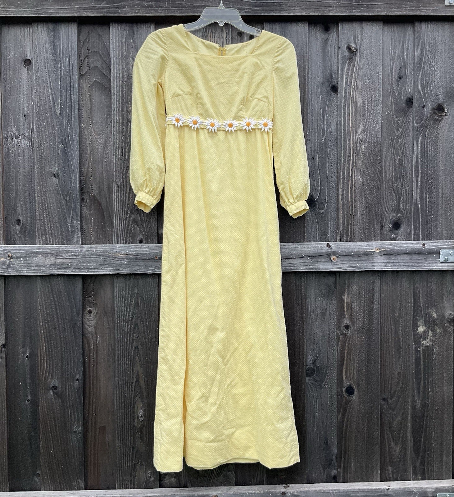 Vintage Handmade Dotted Swiss Dress Cottage Core Milkmaid Boho Maxi Small