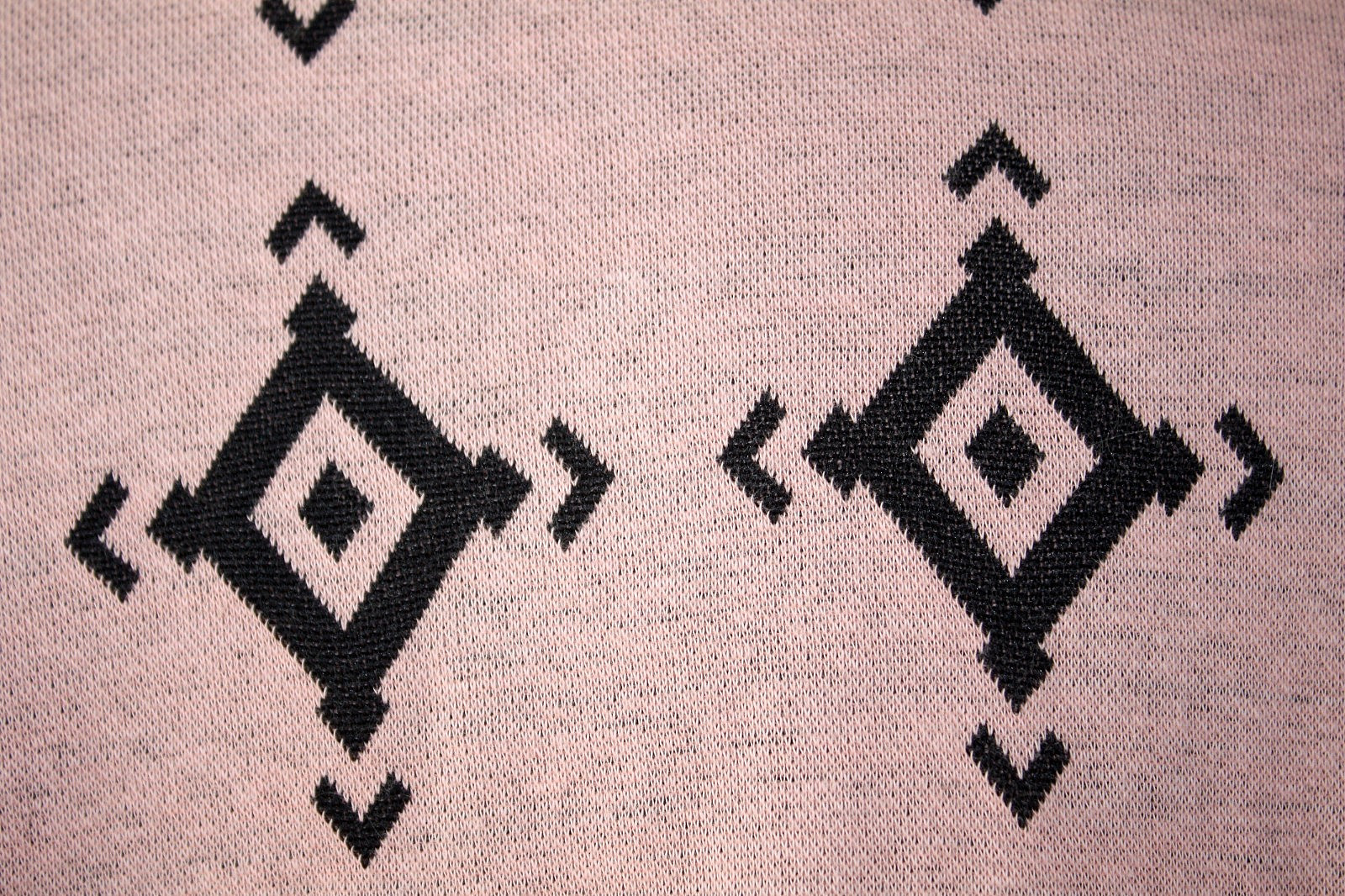 Preppy VTG McMac Pullover Sweater Top Mini Dress Sz L Pink Black Tribal Comfy 03