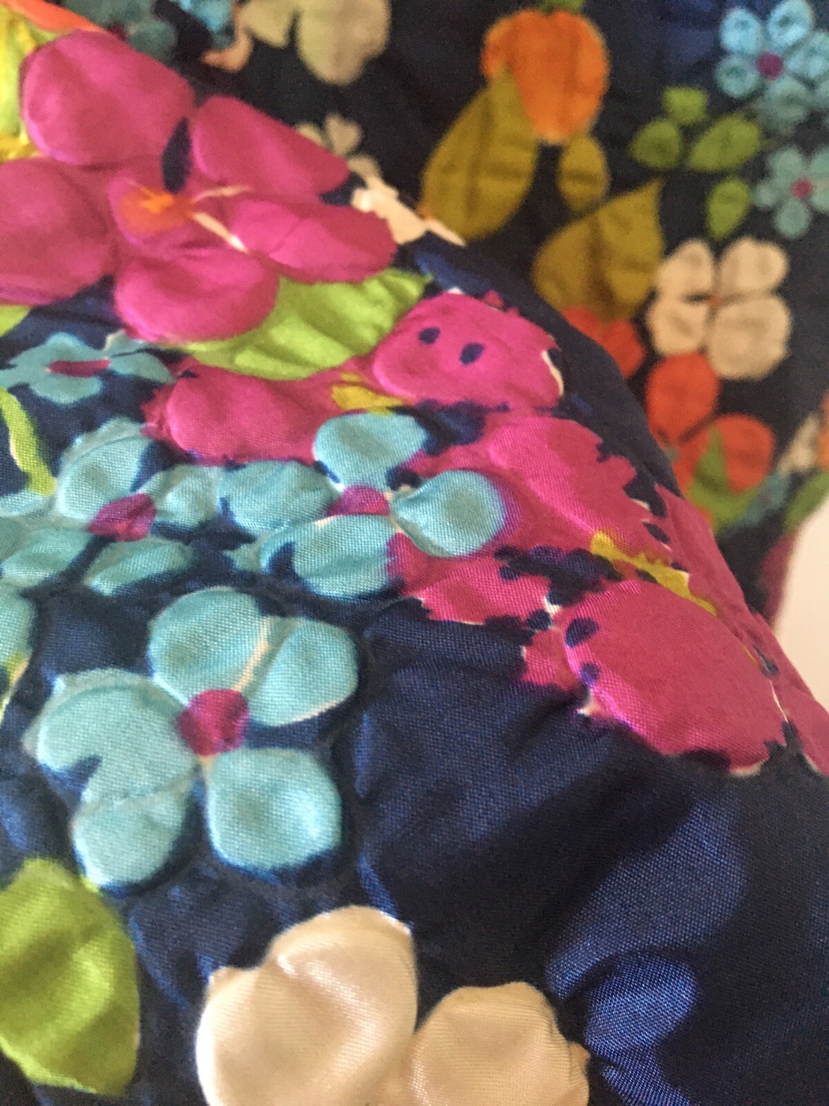 Vtg 60’s At Home Wear by Van Raalte Quilted Floral Zip Mumu Housecoat Small