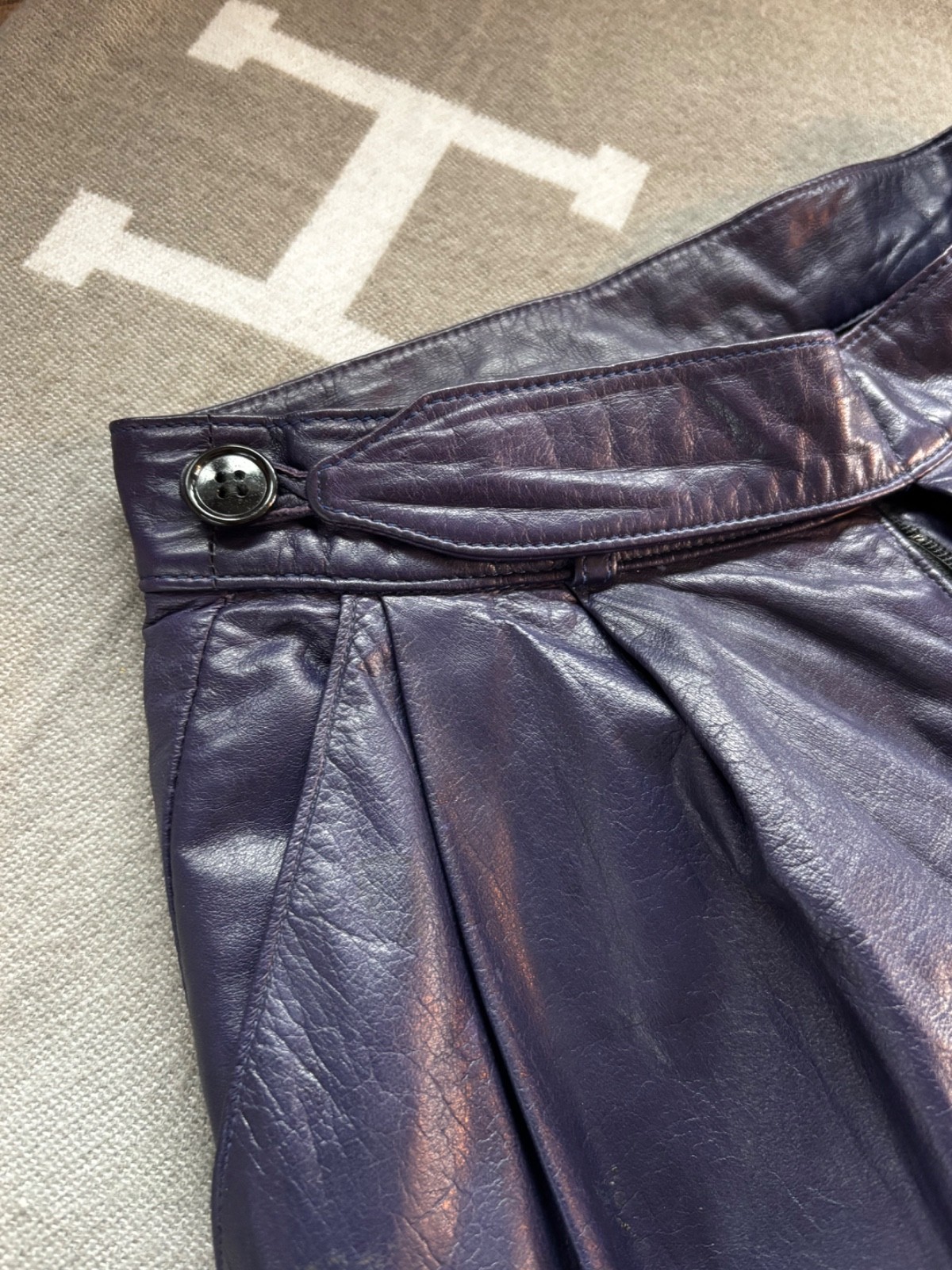 Vintage 1980s Leather Pants Liz Roberts Robert Elliot Natural Comfort Pockets