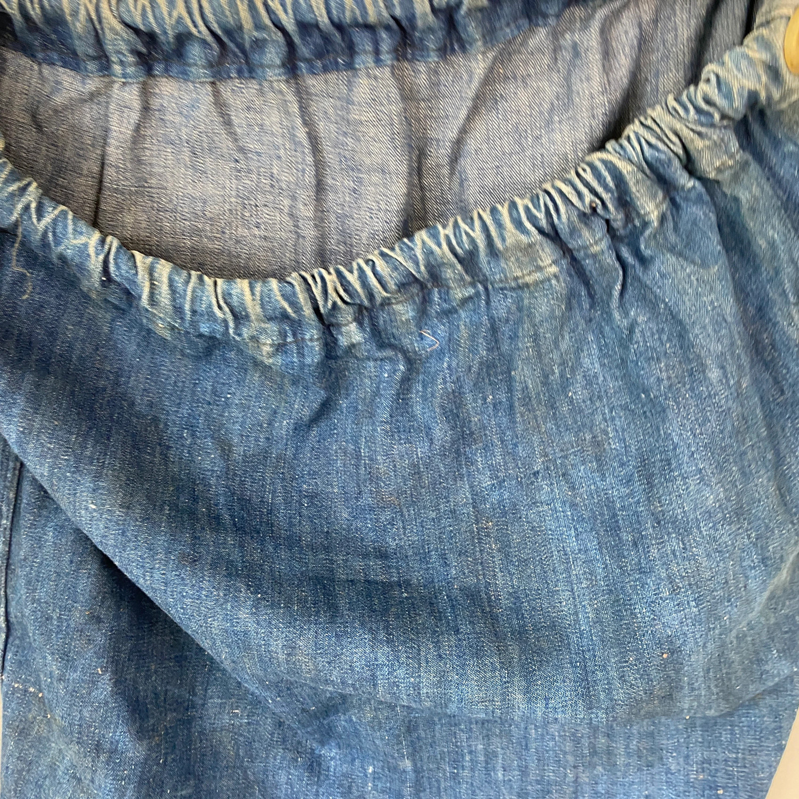 Indigo blue Denim bag antique vintage satchel duffle bag French The Textile Tru
