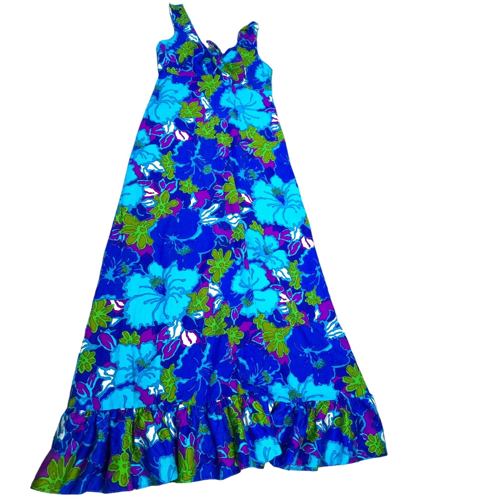 Vintage Pomare Tahiti Made In Hawaii Floral Bright Colors Flawed Women Size S