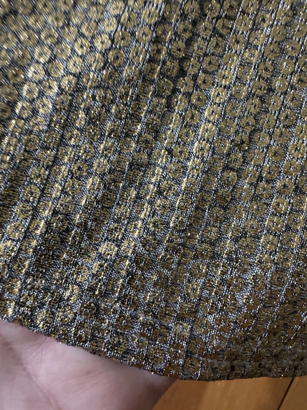 VTG GLASSWORKS LONDON GOLD SILVER CROPPED DISCO BLOUSE RAVE WOMENS O/S
