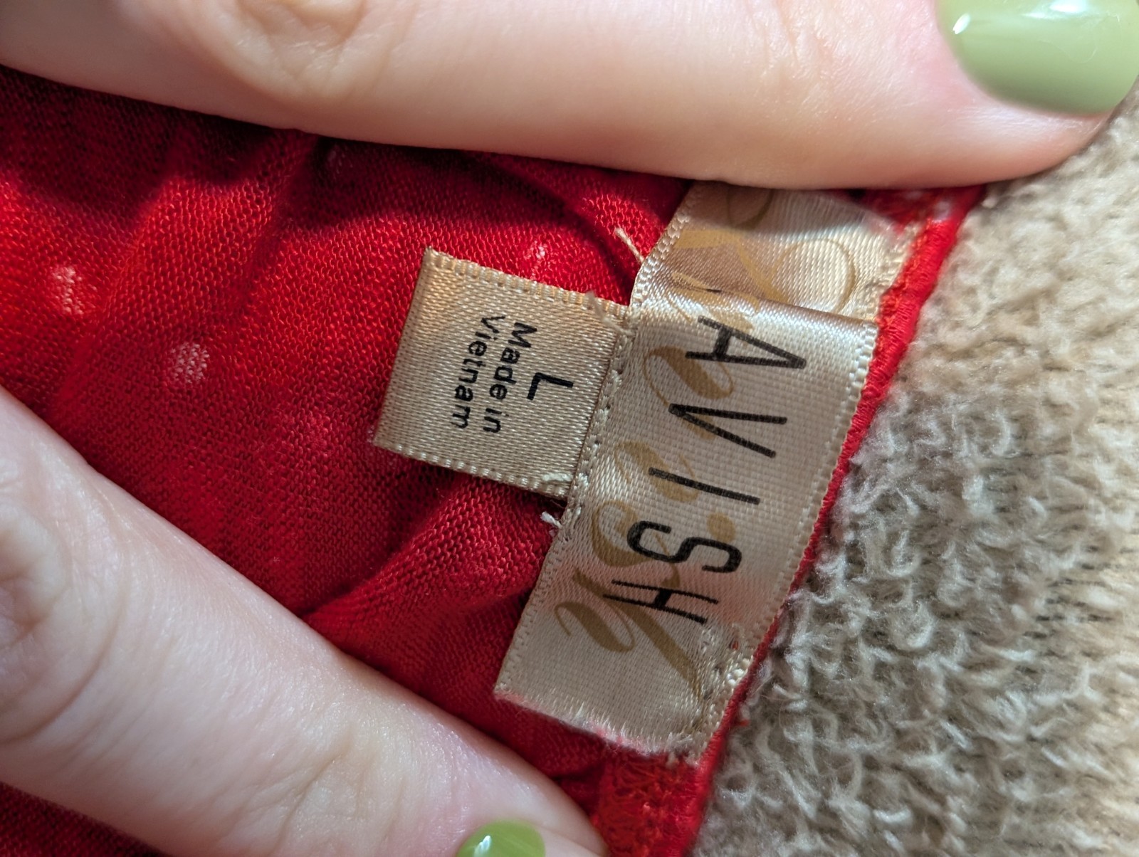 Vintage Lavish Shirt Red Polka Dot Size Large
