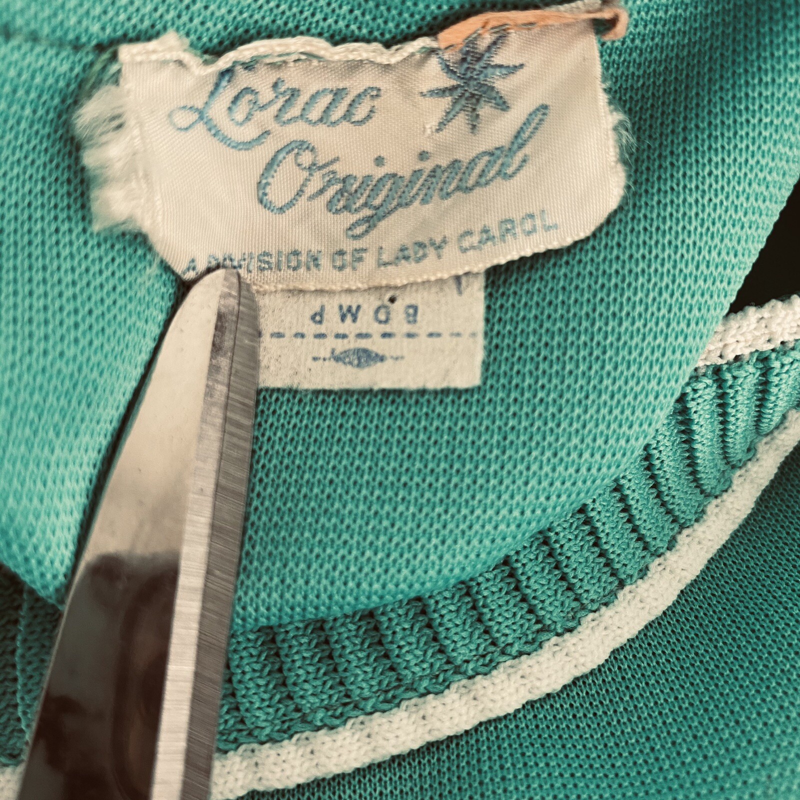 VTG Lorac Original of Lady Carol Mid Century Green Polyester Dress Belt Blazer