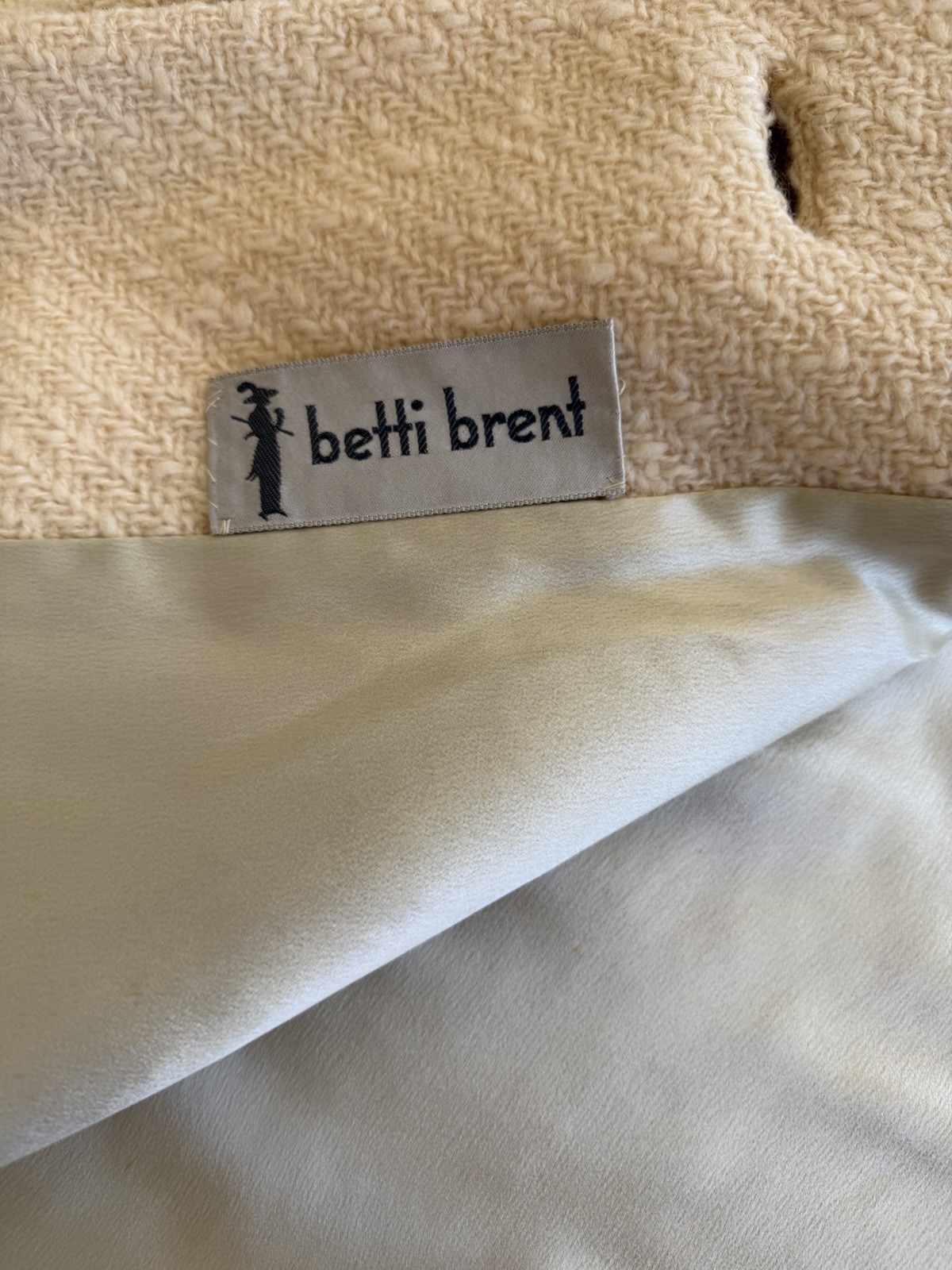 Vintage 1950s 1960s Betti Brent Cream Wool Swing Coat Blonde Mink Fur Collar M