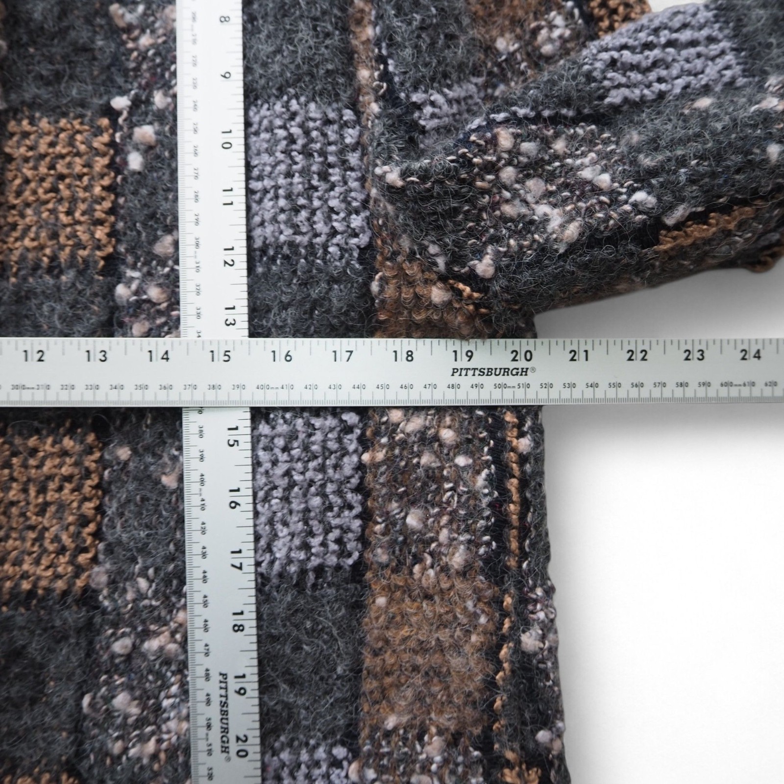 John Meyer Vintage Knit Patchwork Acrylic Mohair Cardigan Sweater Women’s 12