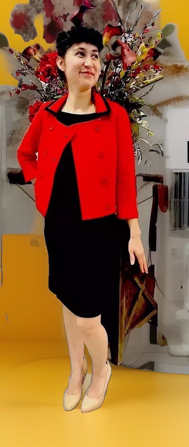 STUNNING 1960’s JACKIE O STYLE DRESS SUIT 1960 KIMBERLY STRETCH VIRGIN WOOL