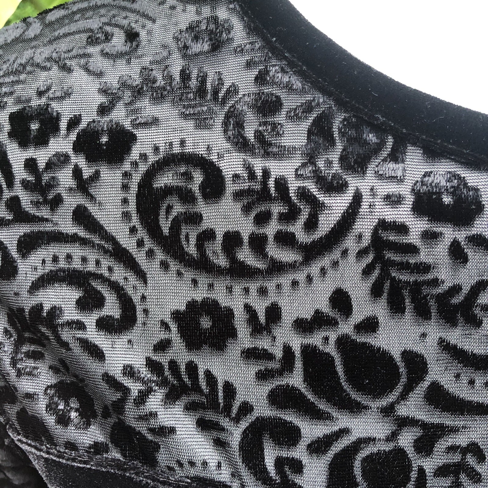 💋 Vintage 90s Velvet Velour Black Burnout Dress Grunge Goth Alternative Size 4