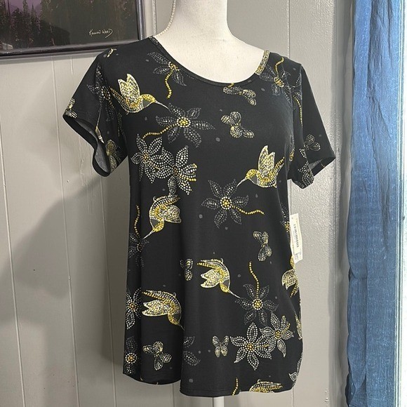 Floral Black and Yellow Women’s Top