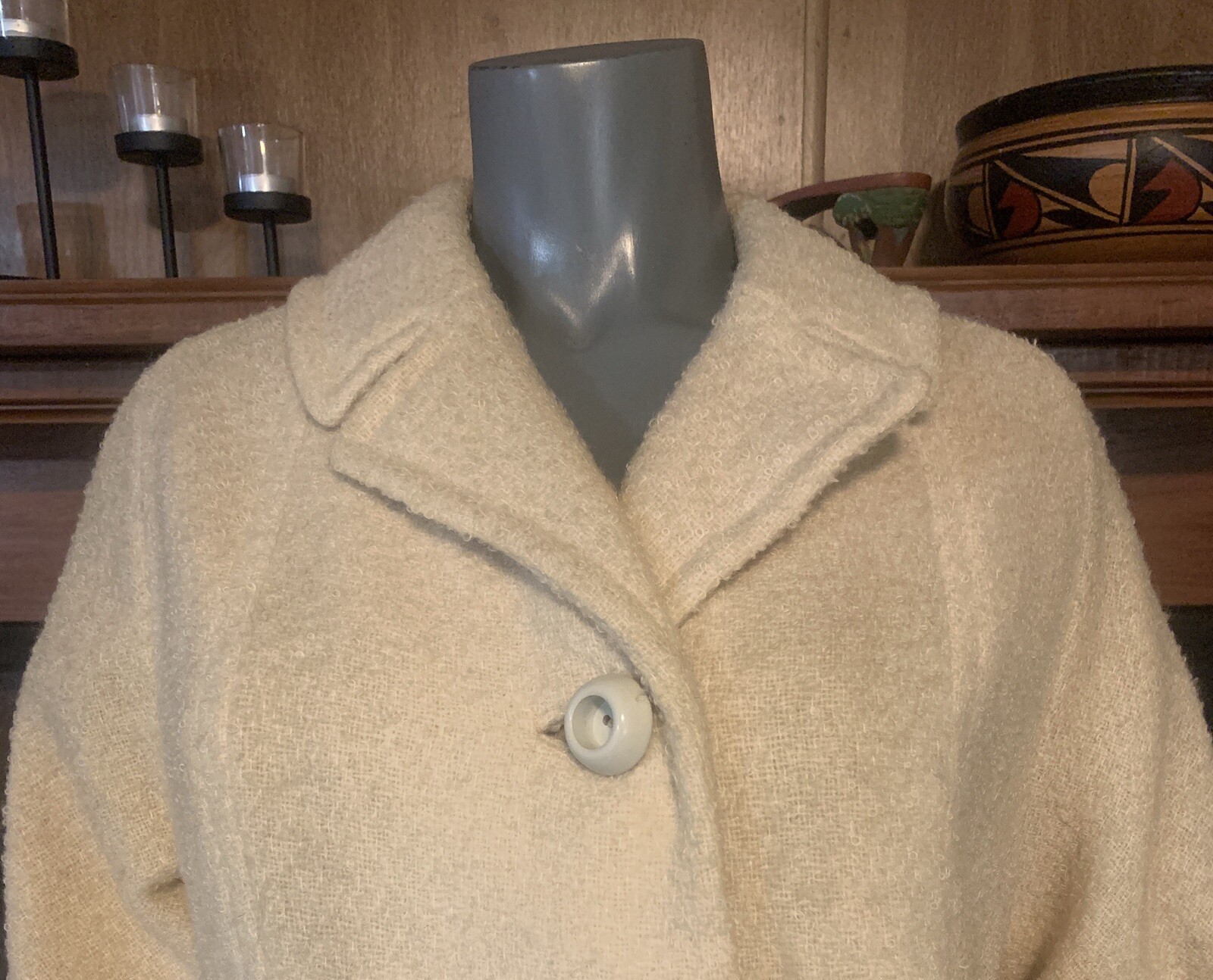 Vintage 60’s Yellow Boucle Winter Coat by Carillon Size Large Petite Union Made