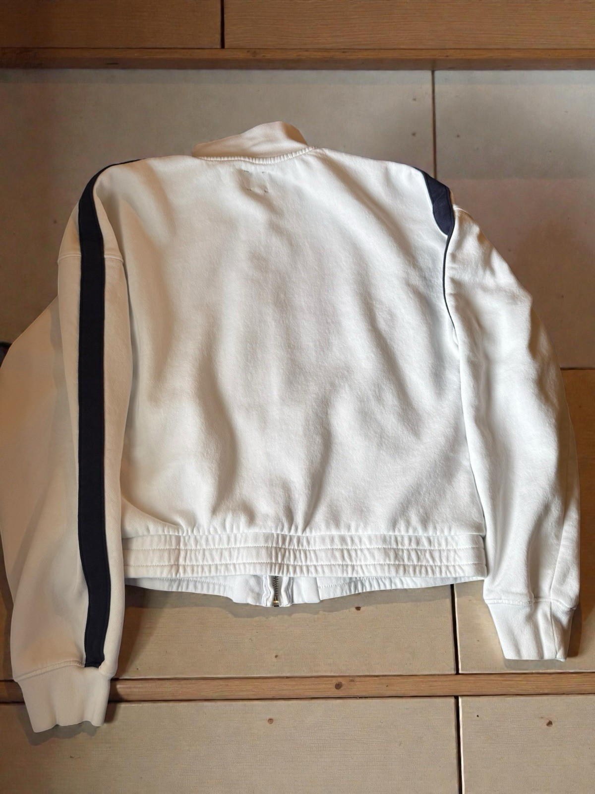 Vintage Gap Soft Track Jacket Size S White Blue Y2K Full Zip Pockets Logo