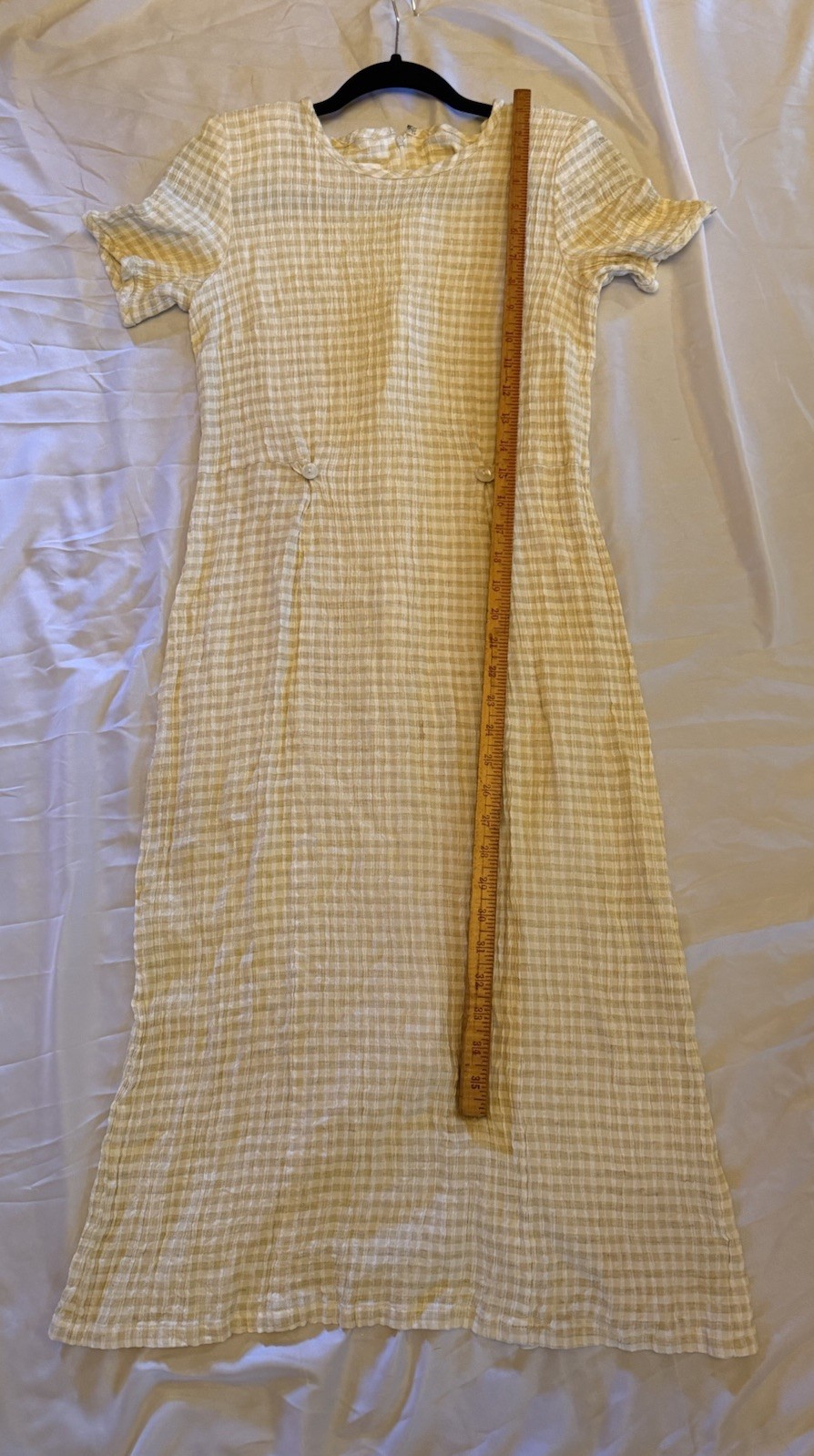 Vintage Talbots Yellow Gingham Dress Size 10 Made In USA