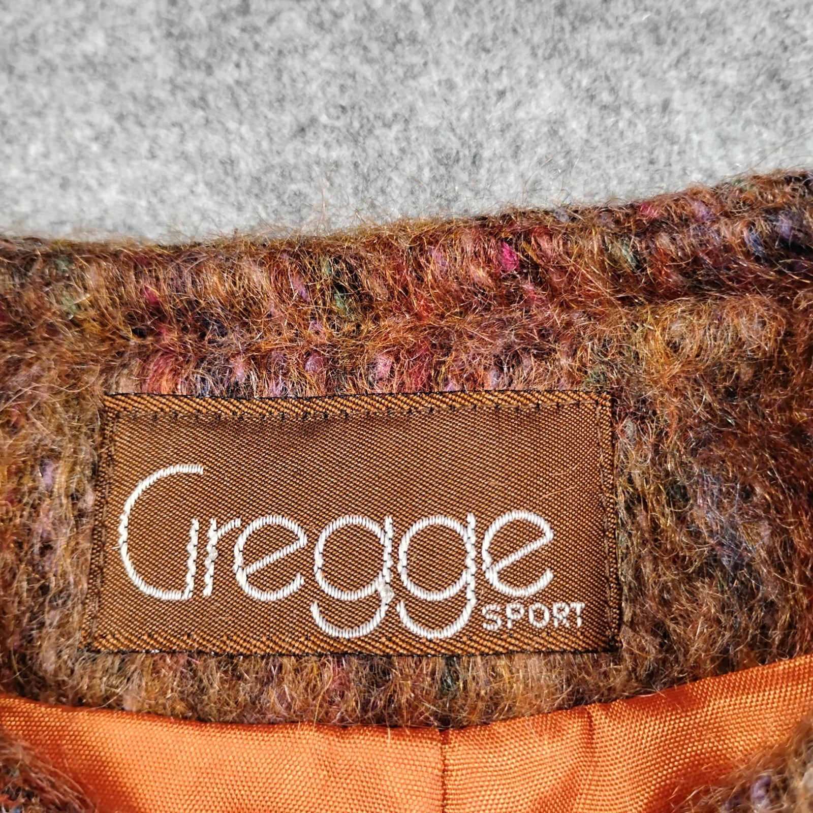 Gregge Sport Crop Open Front Jacket Women’s Size 8 Orange Multicolor Mohair Wool