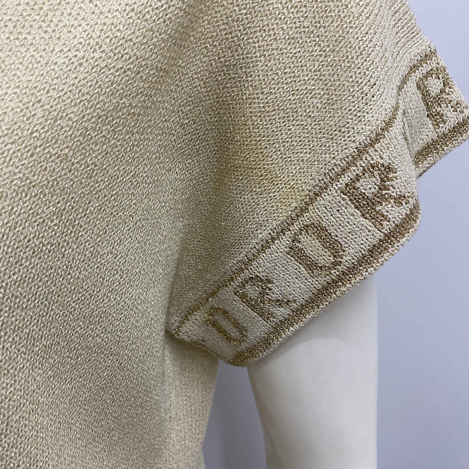 Vintage Krizia Maglia Knit Tunic Sweater Top Says „ORO” Means Gold 44 Small S