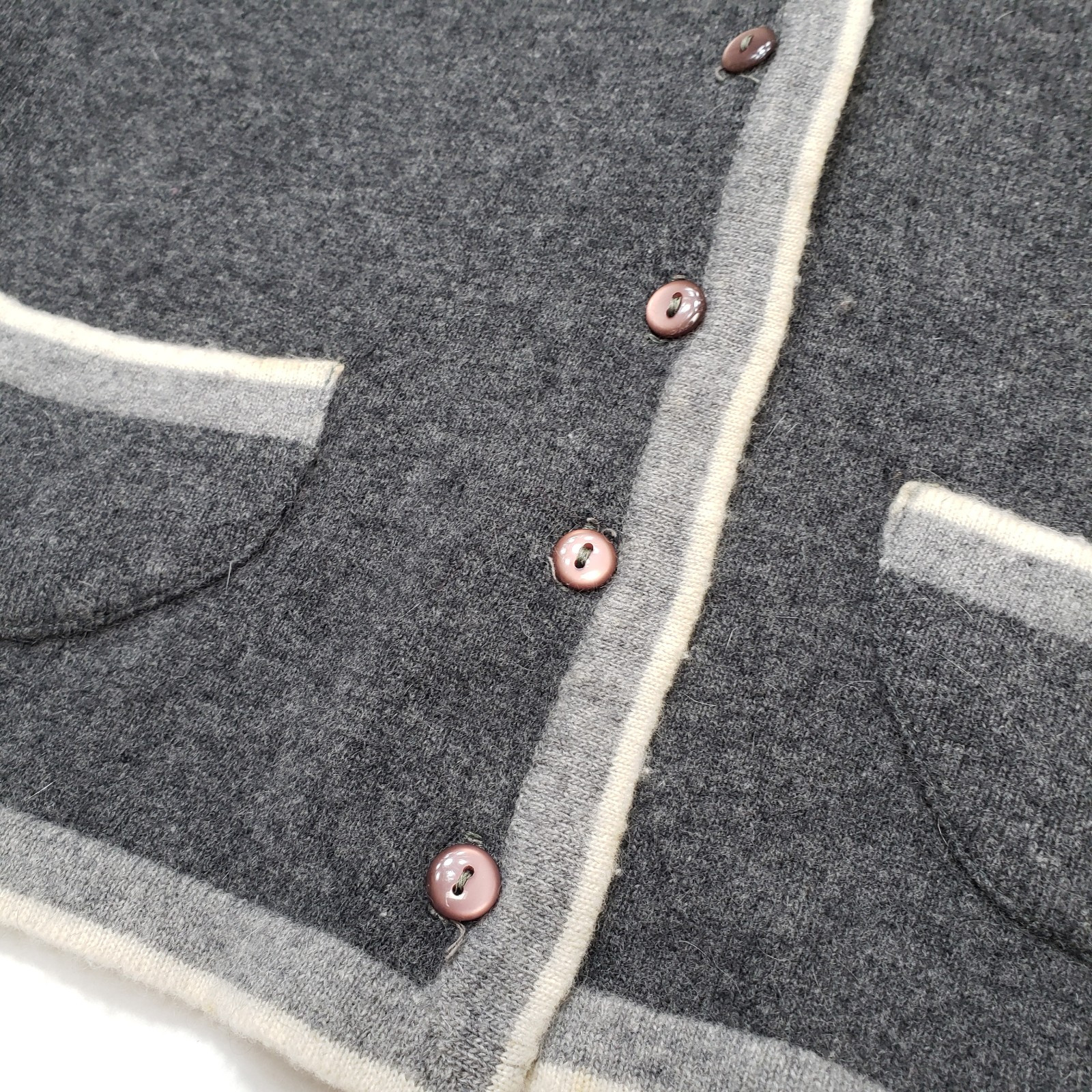 Island Spun Vintage Women’s Size 36 Small Cardigan Grey Gray Mohair Wool Blend