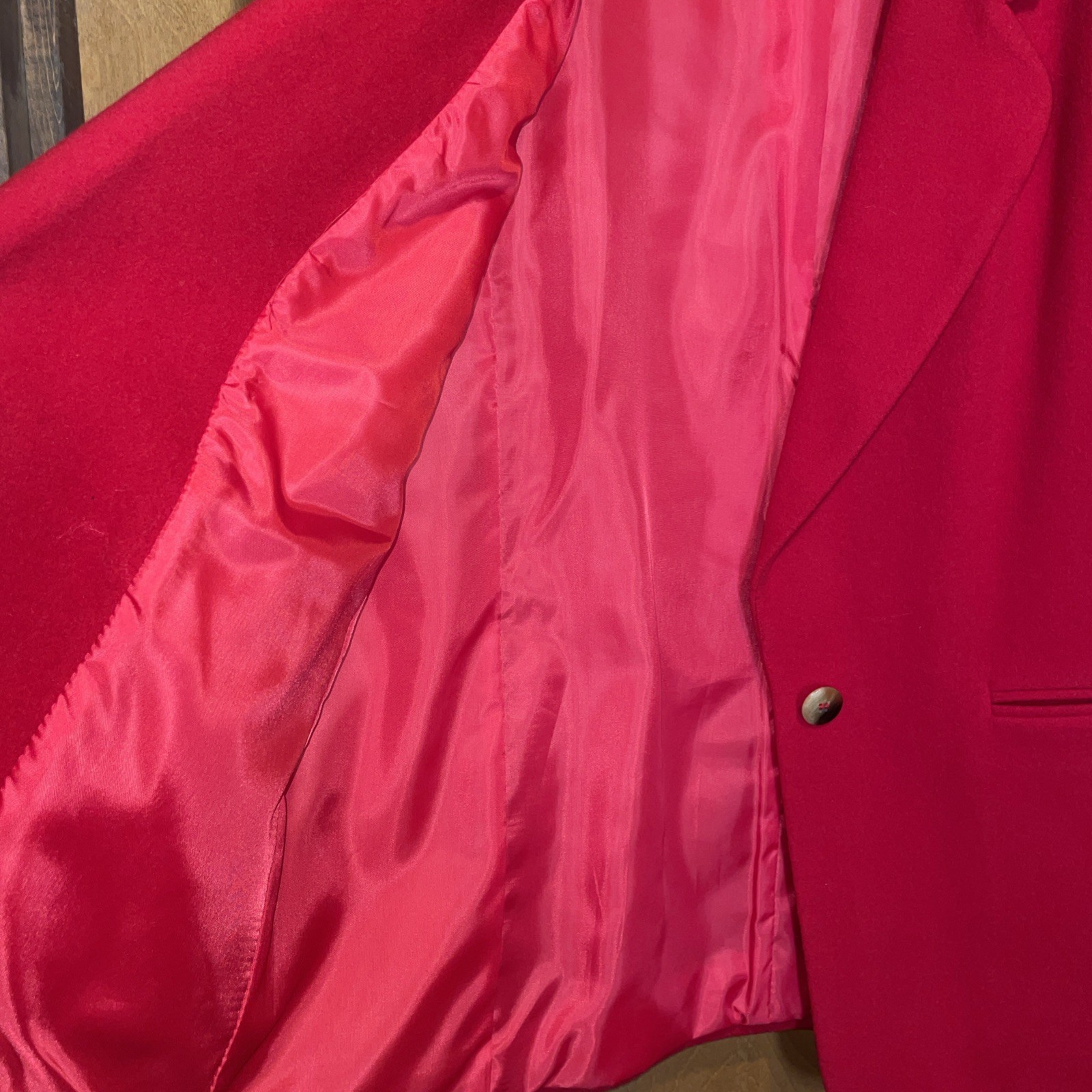 Harve Bernard By Bernard Holtzman Ladies 14 Wool Nylon Cashmere Blazer Red