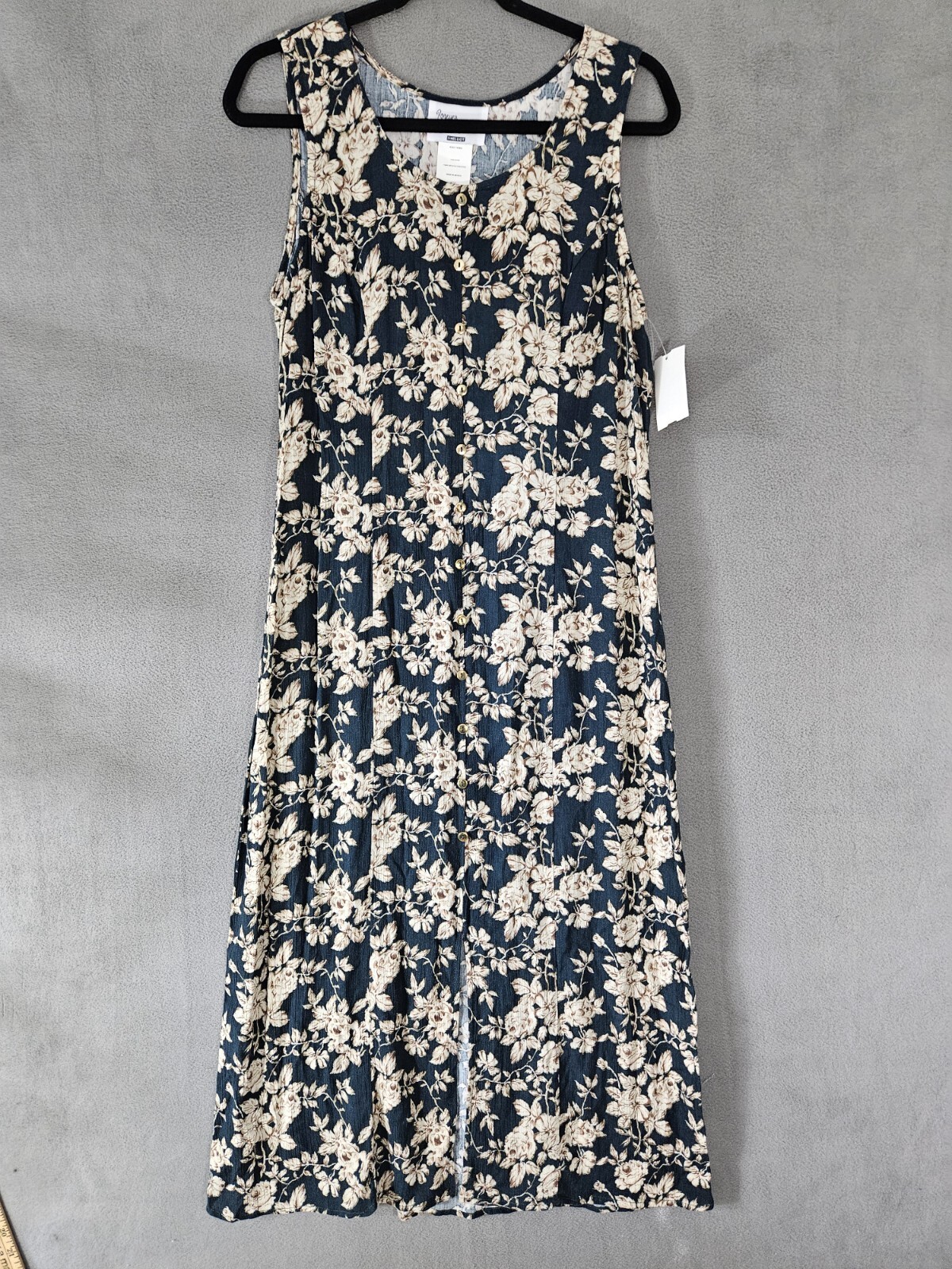 Vintage 90s Forever Caroline Dress Maxi Button Up Floral Size 10 Cottagecore