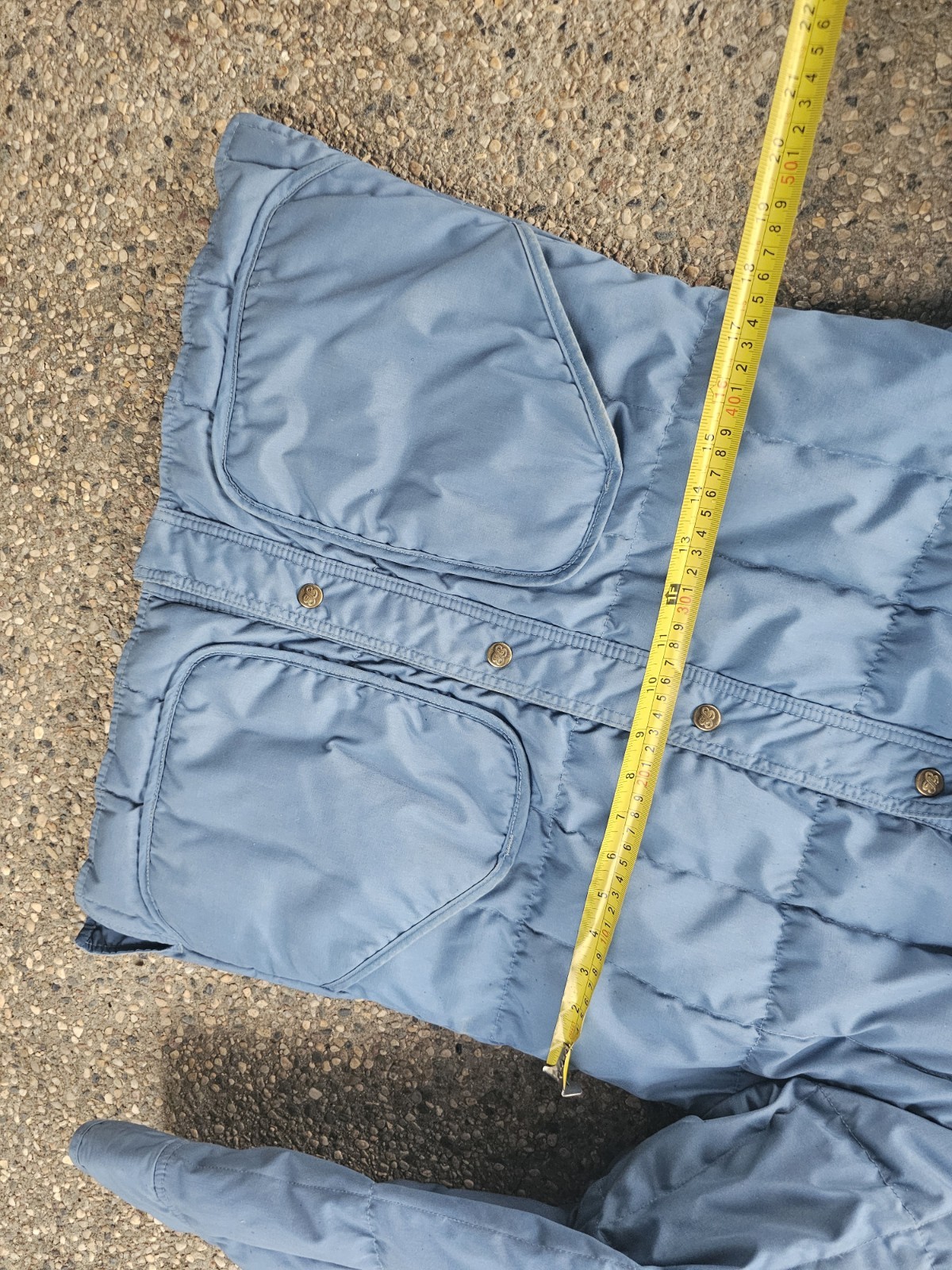 VTG Eddie Bauer Womens Quilted Goose Down Filled Coat Blue Medium
