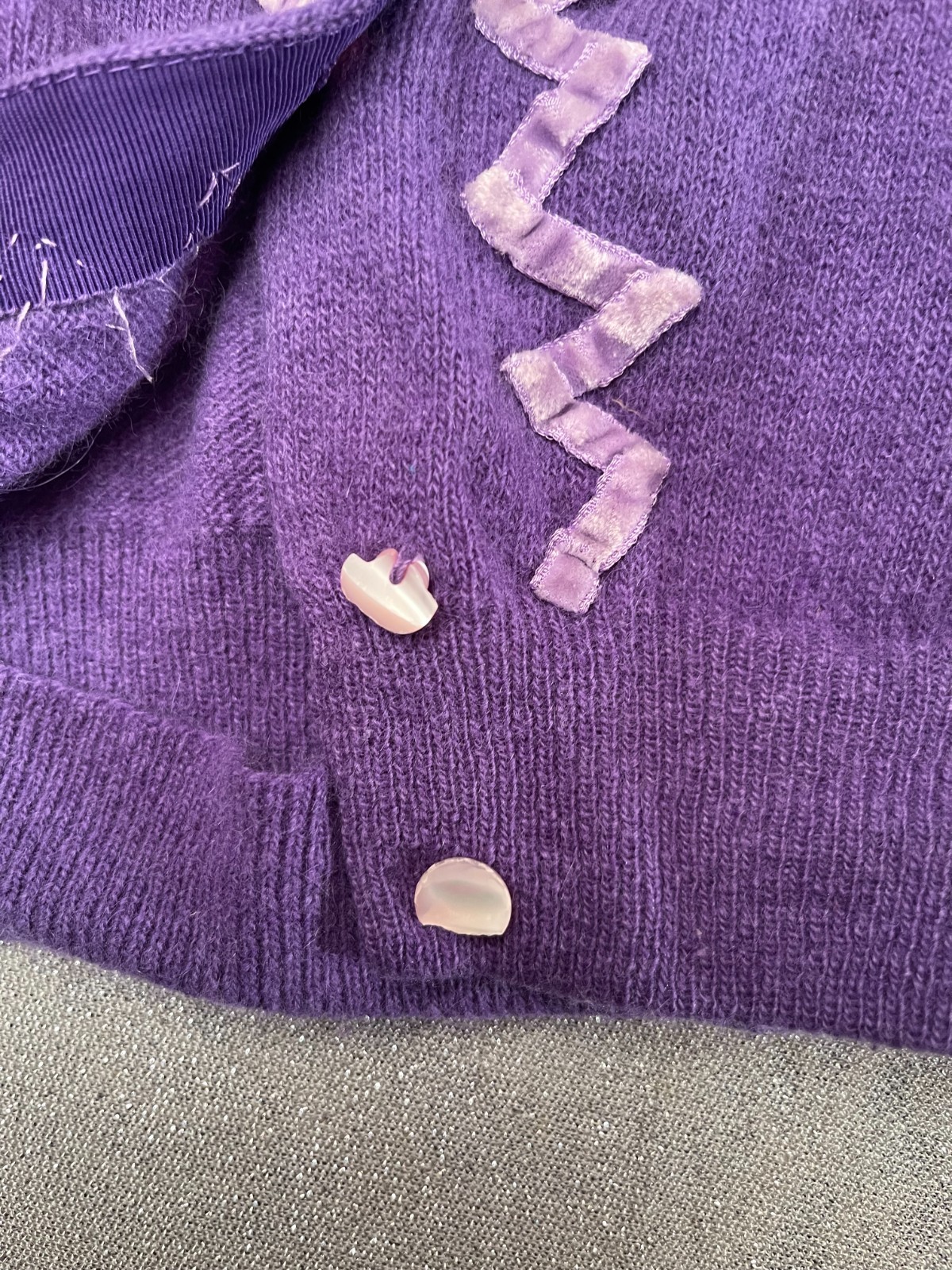 Vintage 50s Purple Cardigan Size Small 1950s Retro Arcylic Rockabilly Pinup