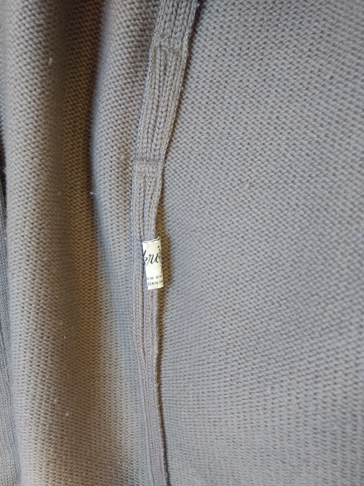 SAKRI Taupe Zephyr Wool Wrap Cardigan Sweater 1960s MCM VTG Fur Collar Tie Belt