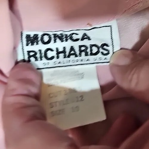 „Monica Richards” dusky pink womens knee-length dress,3/4 sleeve, size 10