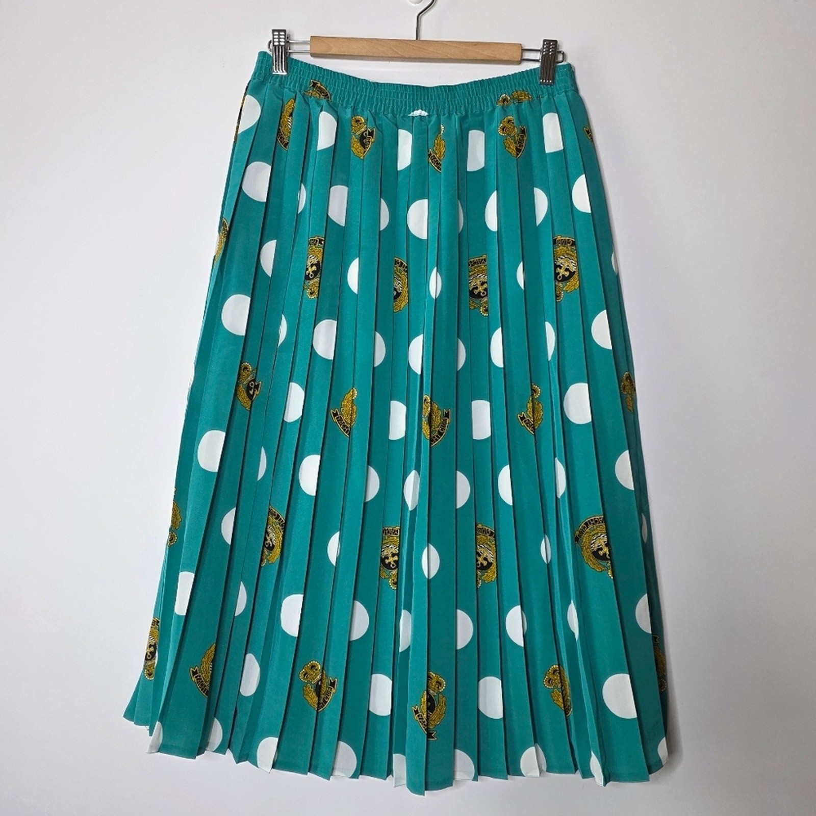 Vintage Sylbo Rocks Waist Lined Colorful yacht club crest pleated Skirt *Flawed