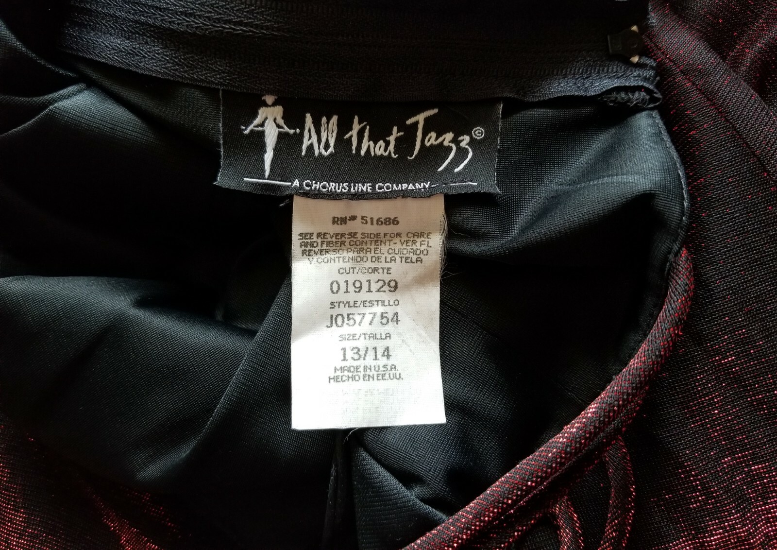 VTG All That Jazz Metallic Red Sparkle Cocktail Juniors Size 13/14 (Women’s M/L)