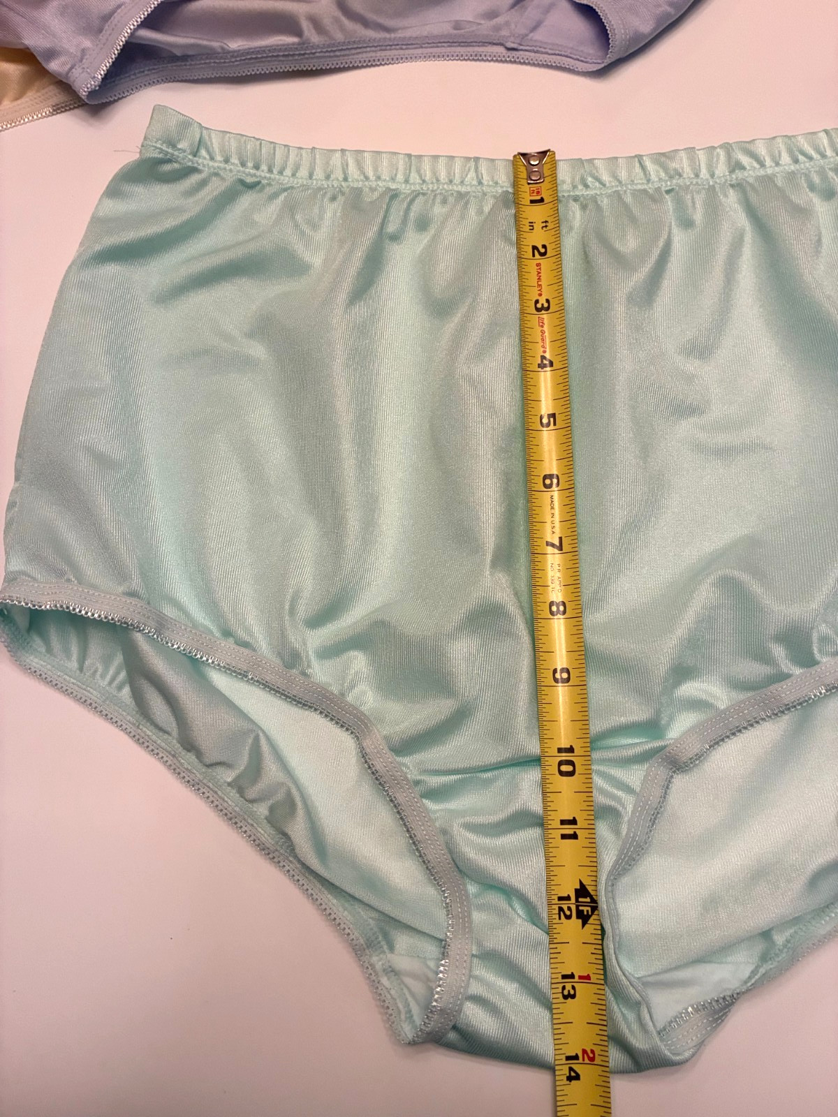 THREE Shiny SHEER NYLON PANTIES Size 8 XL Green YELLOW BLUE Second Skin Sissy